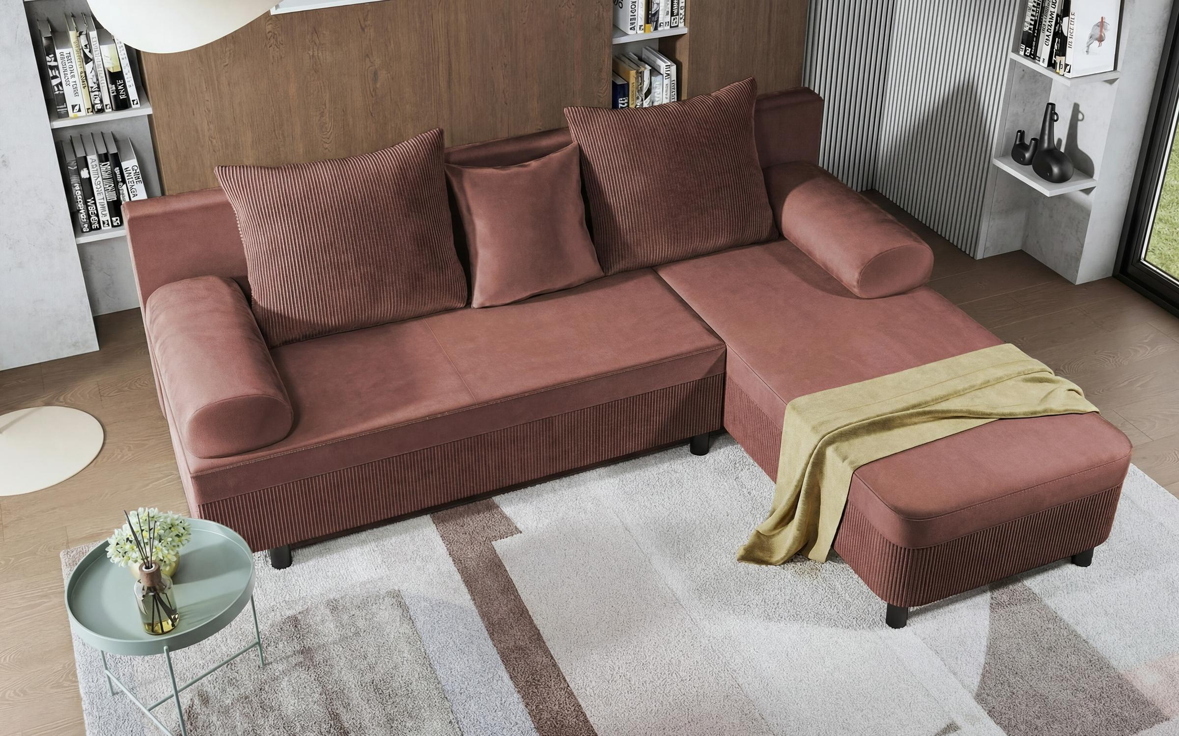 Extendable corner sofa Delano, pink  5