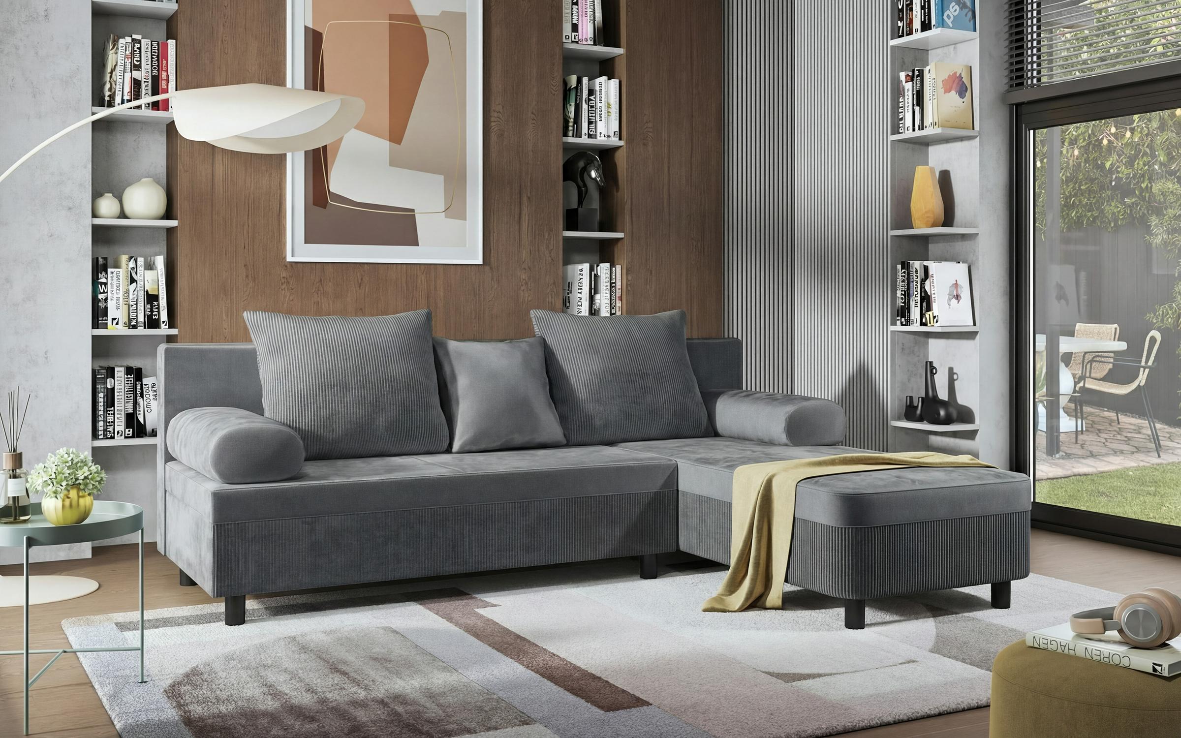 Extendable corner sofa Delano, grey  3