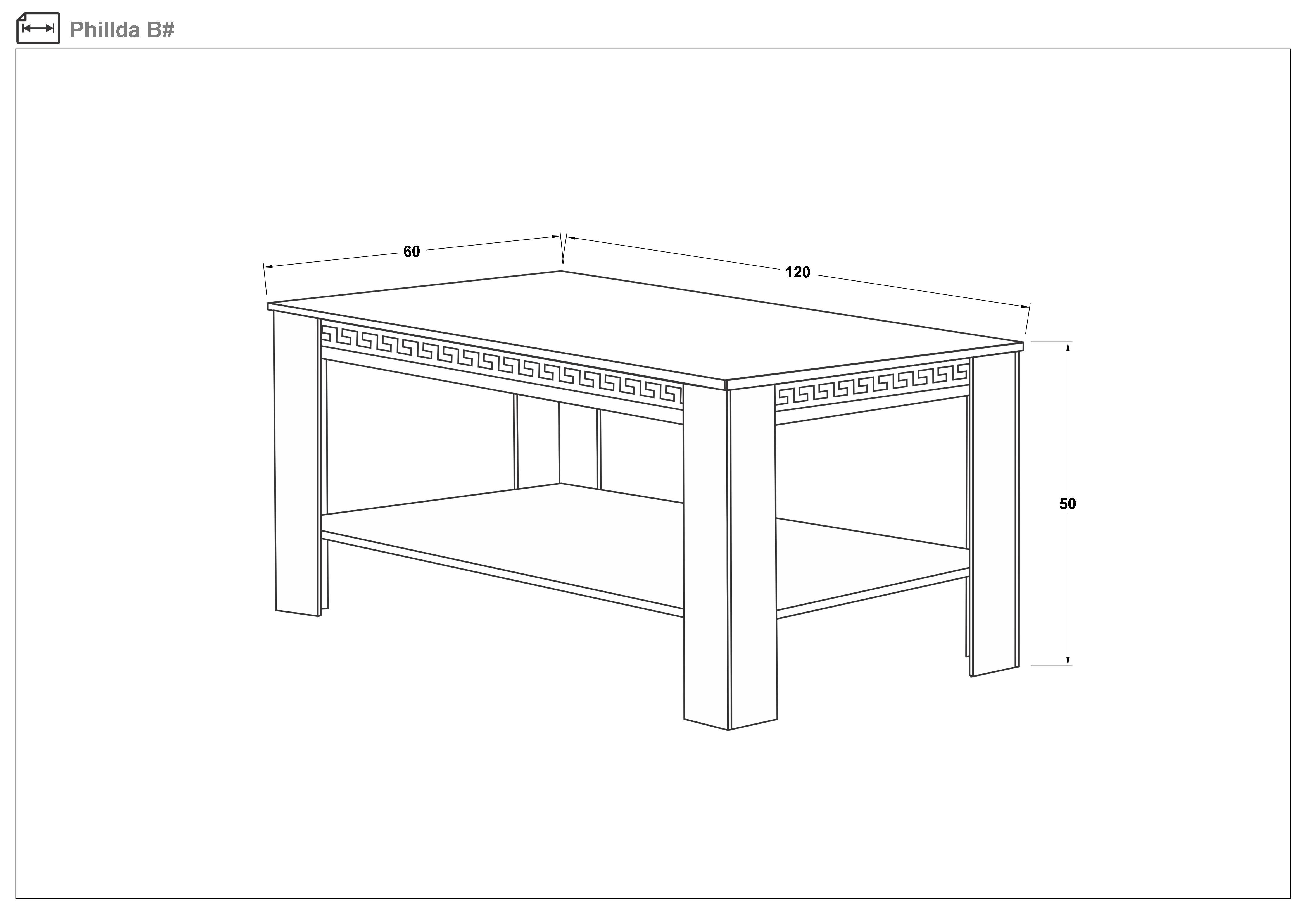 Coffee table Philda, light Scandinavian oak  2