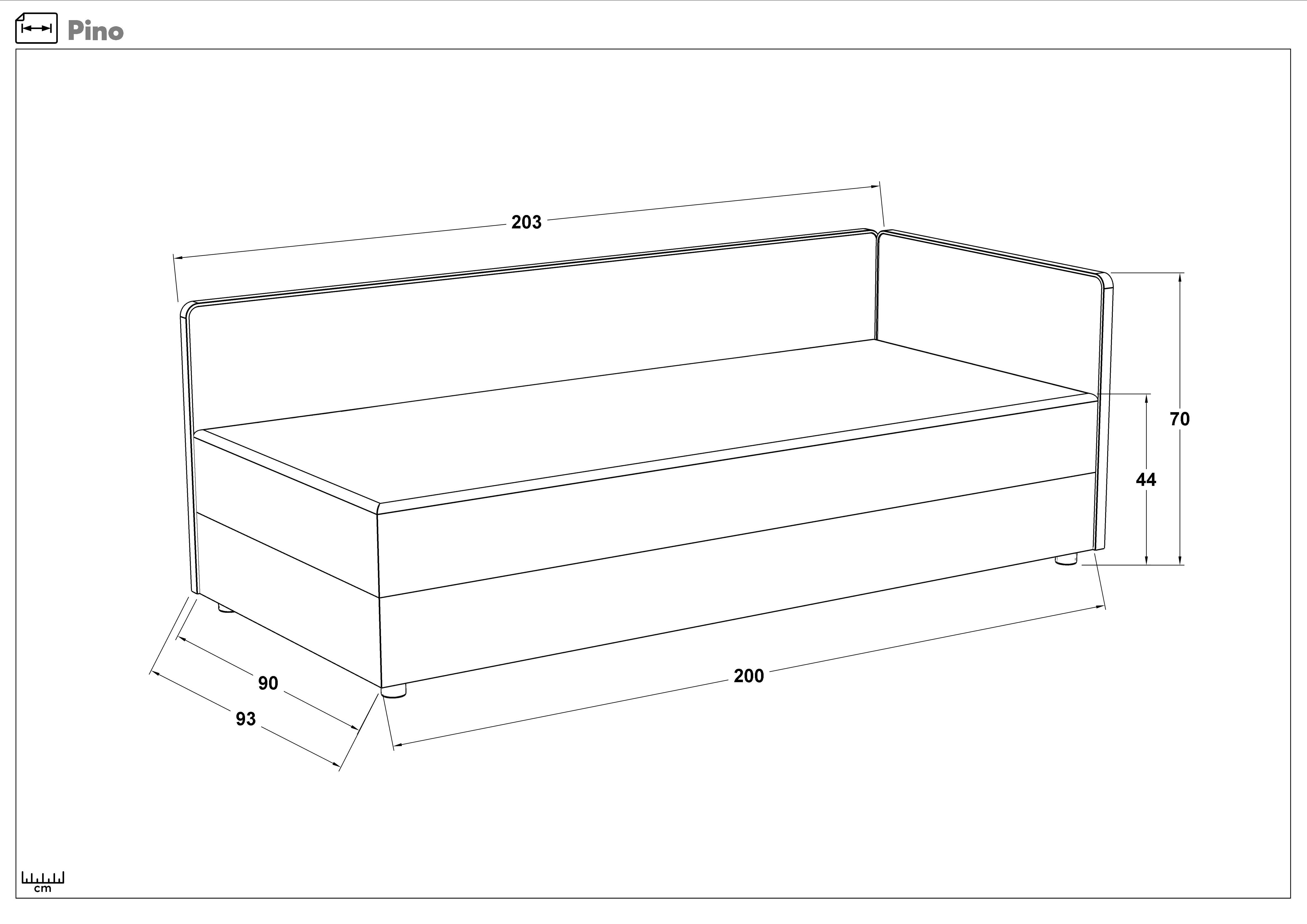 Upholstered bed 90/200 Pino, beige  2