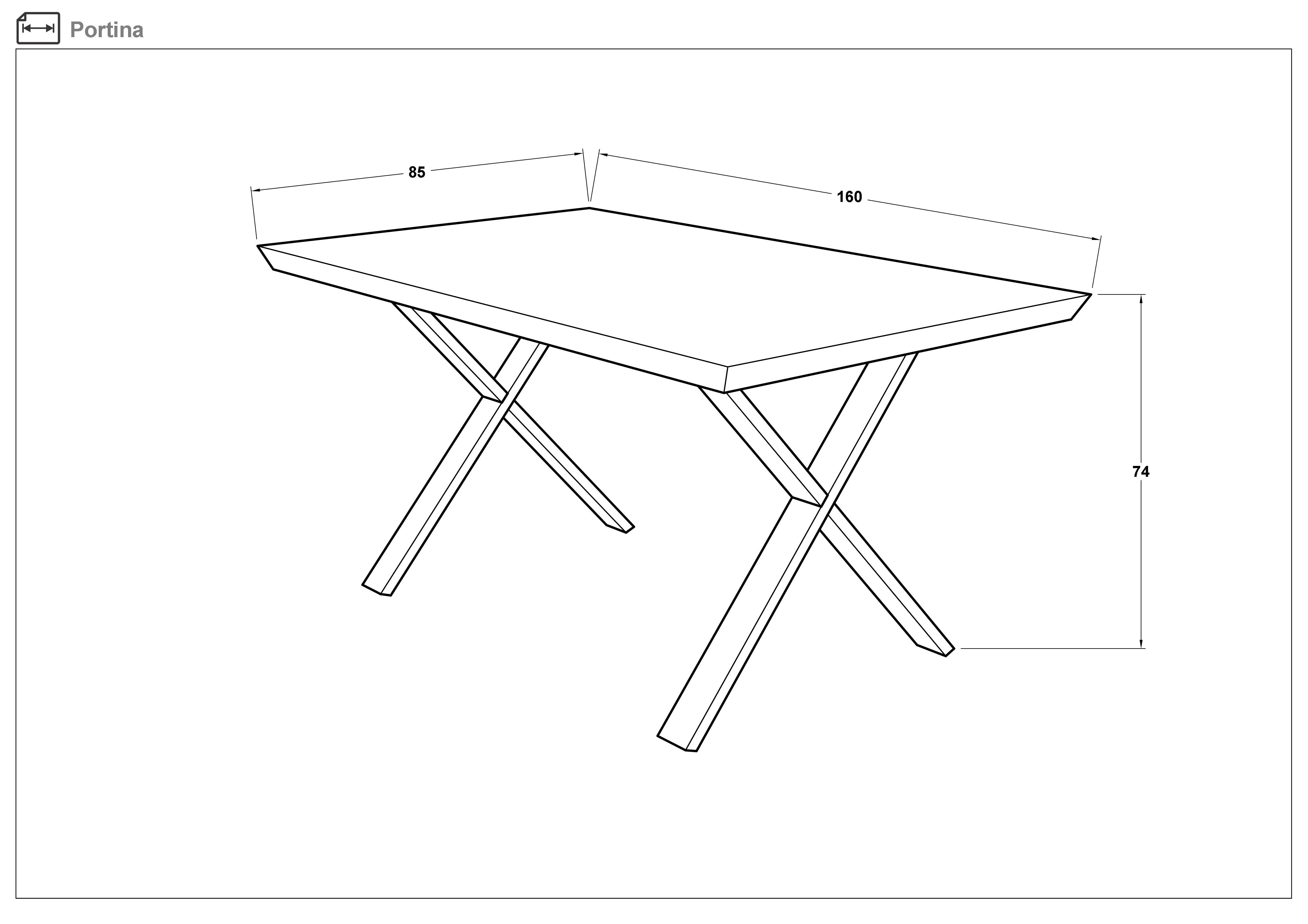 Dining table Portina, white + black  2