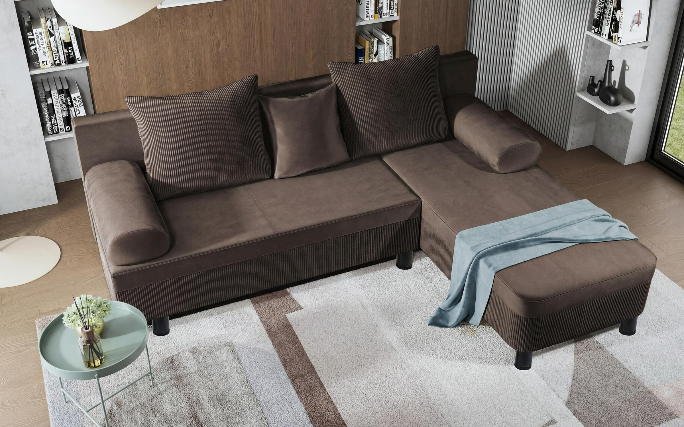 Extendable corner sofa Delano, light brown  5
