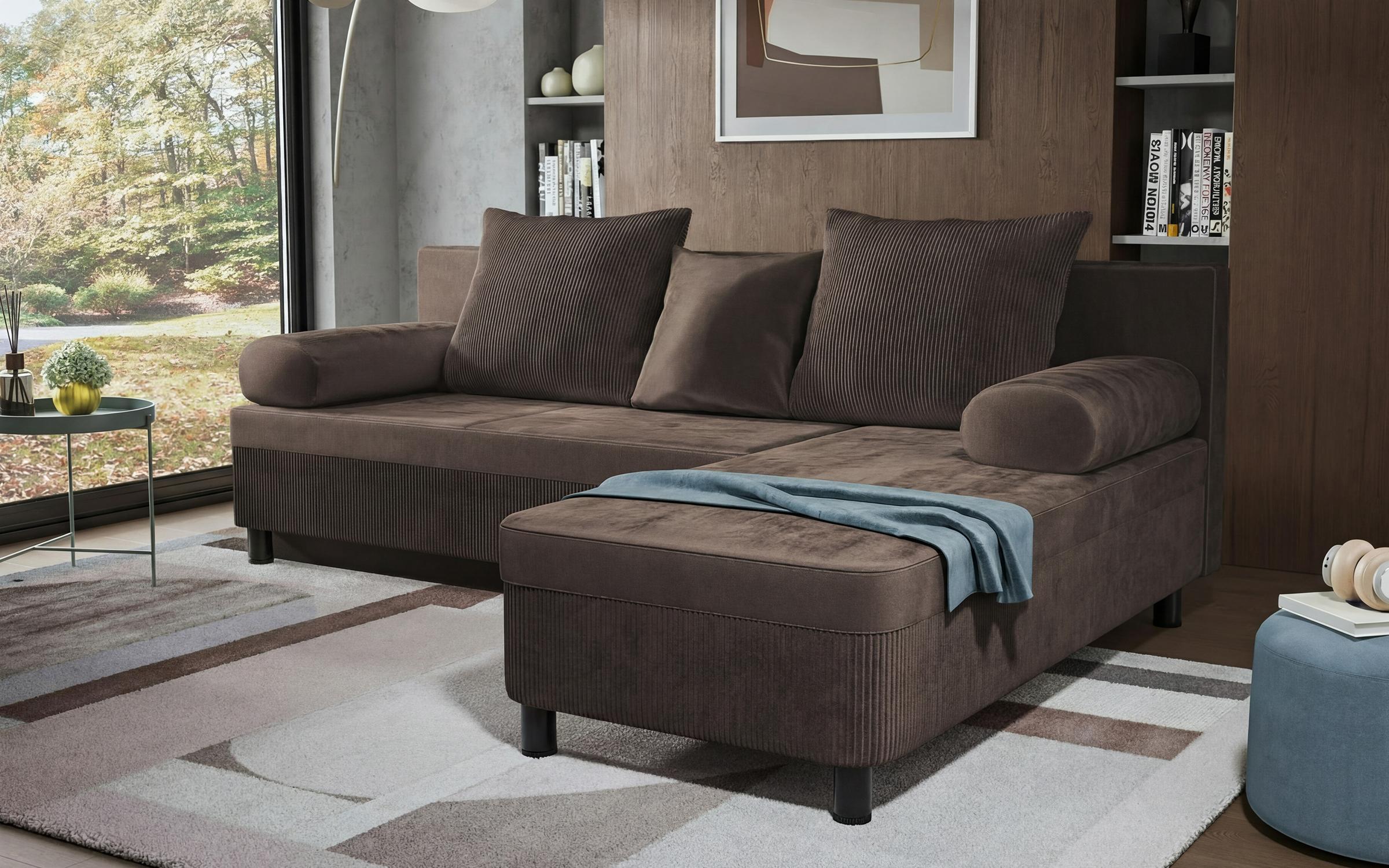 Extendable corner sofa Delano, light brown  4