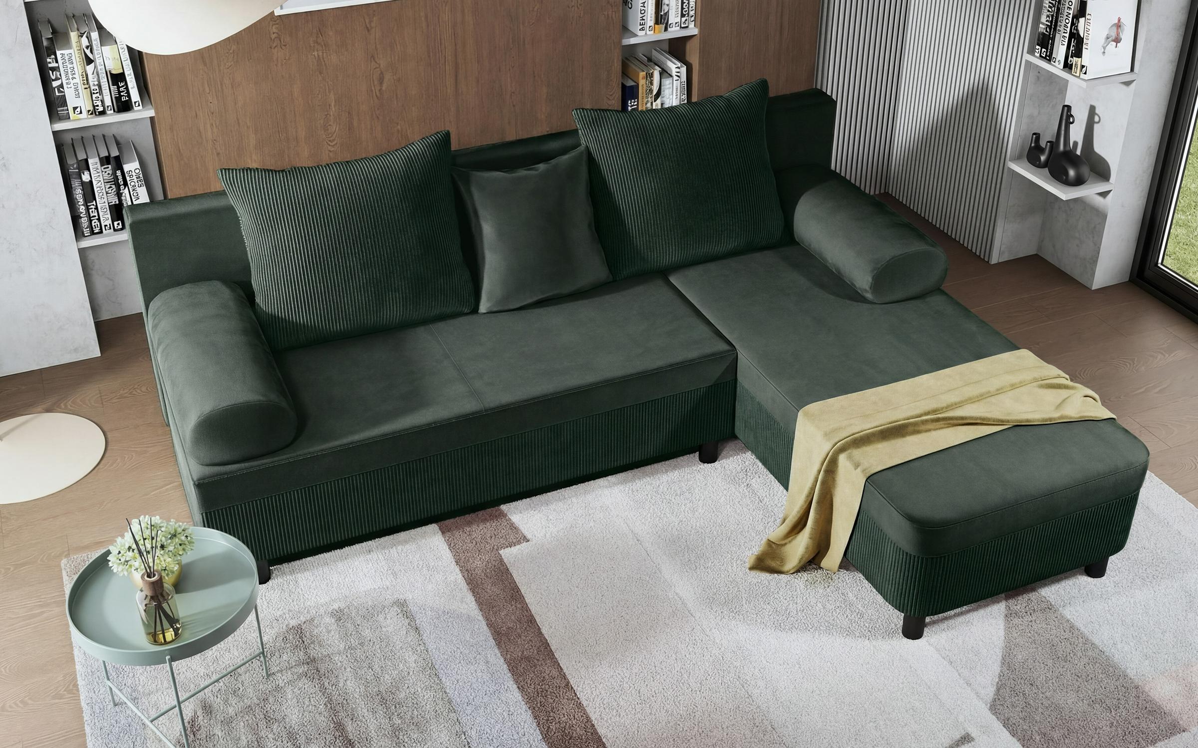 Extendable corner sofa Delano, green  5