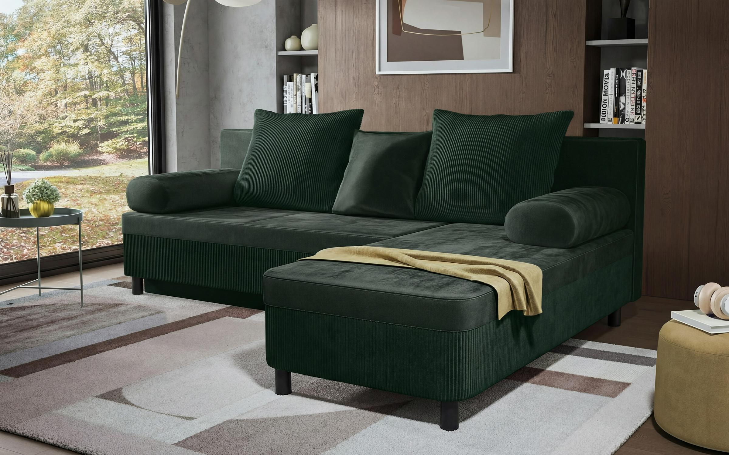Extendable corner sofa Delano, green  4