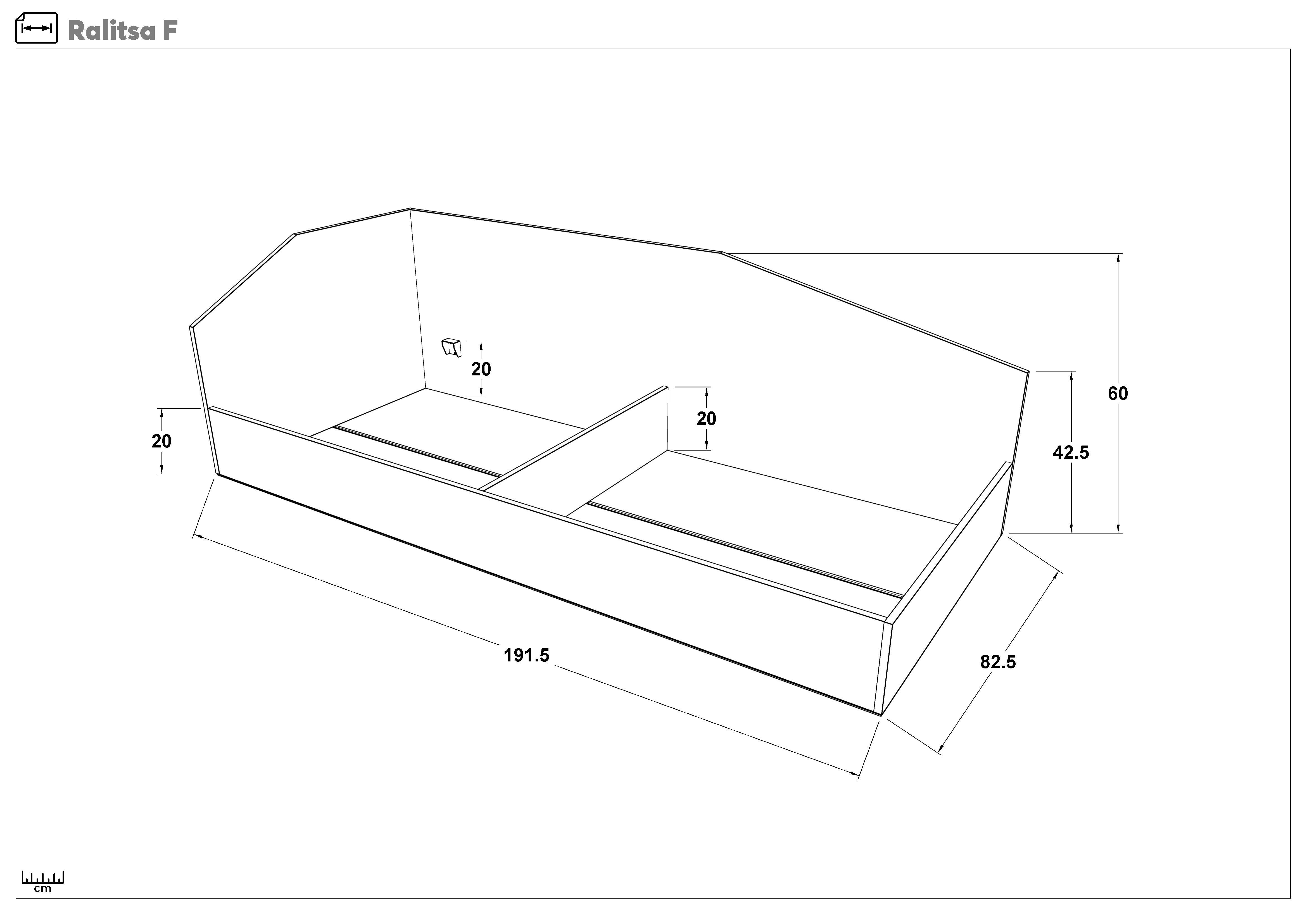 Bed with mechanism for mattress 82/190 Ralitsa, Sonoma oak  2