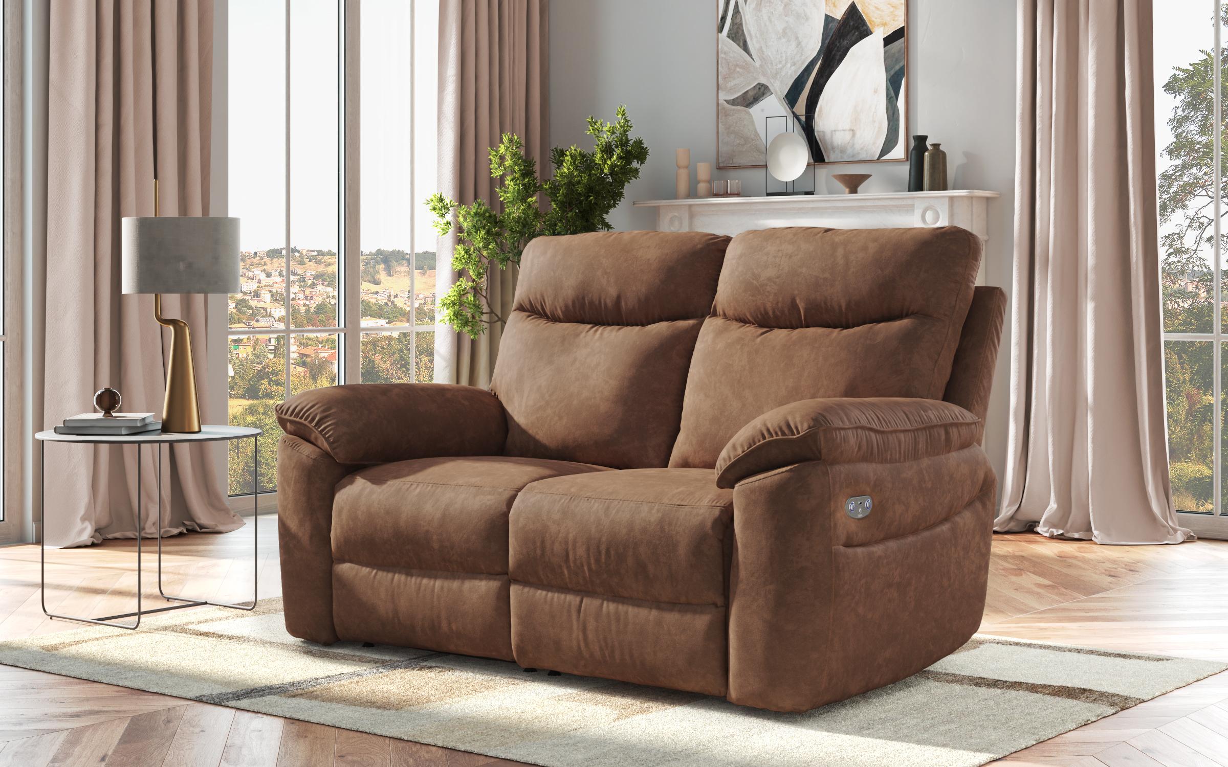 Two-seater recliner /with electric mechanism/ Adesto, brown  8