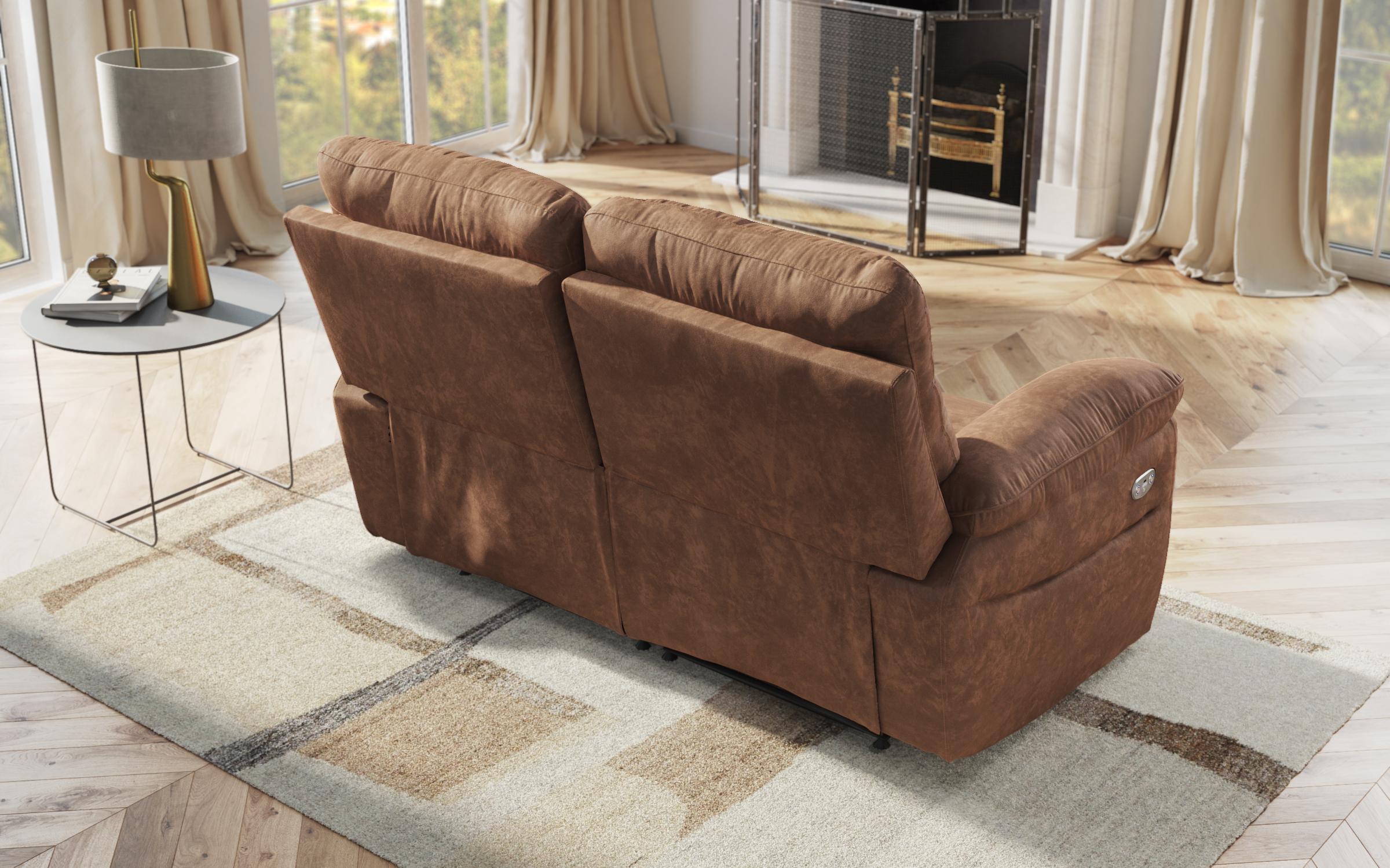 Two-seater recliner /with electric mechanism/ Adesto, brown  6