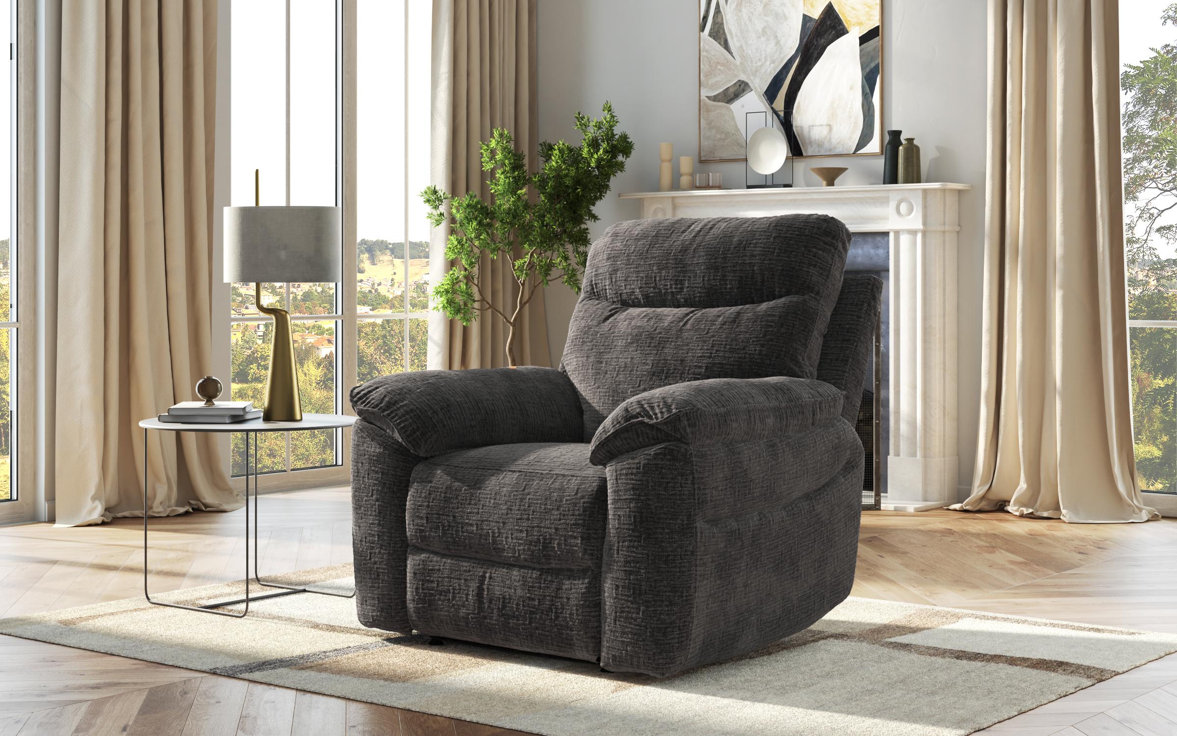 Armchair recliner /with manual mechanism/ Adesto, dark grey  5