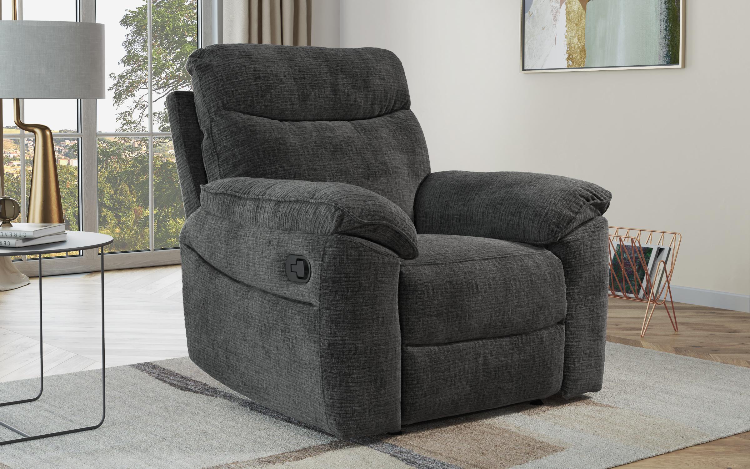 Armchair recliner /with manual mechanism/ Adesto, dark grey  1