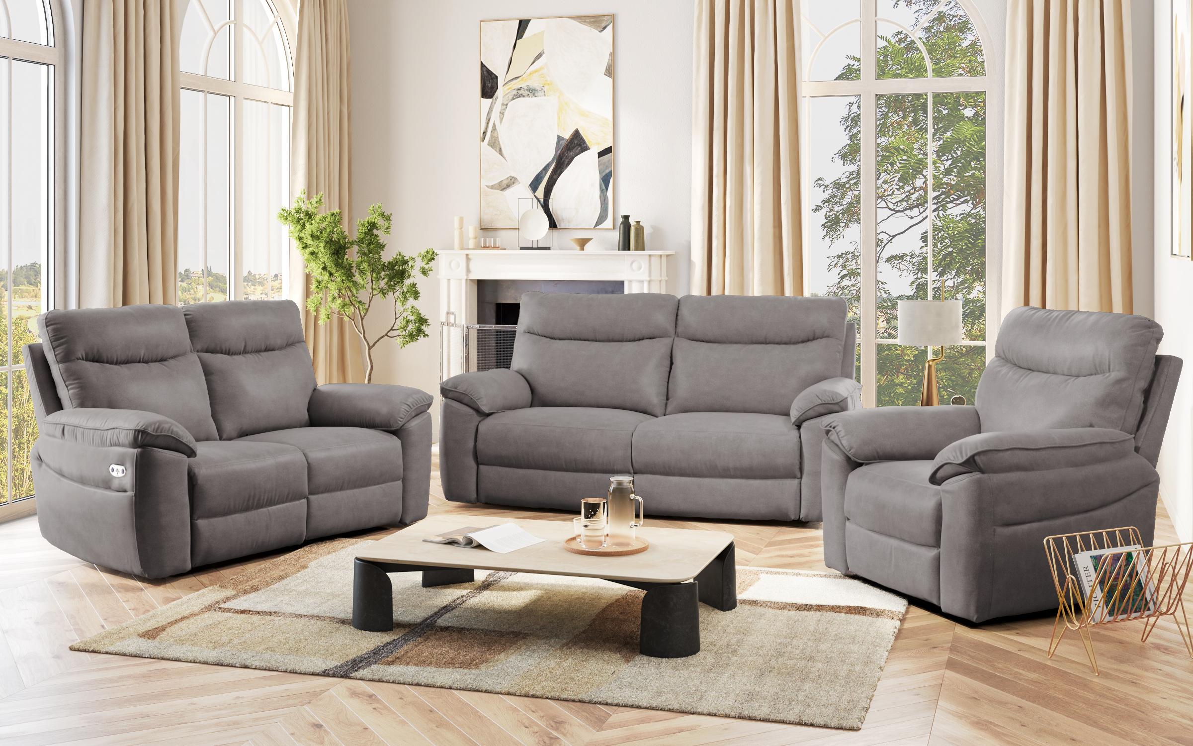 Three-seater recliner /with electric mechanism/ Adesto, grey  3