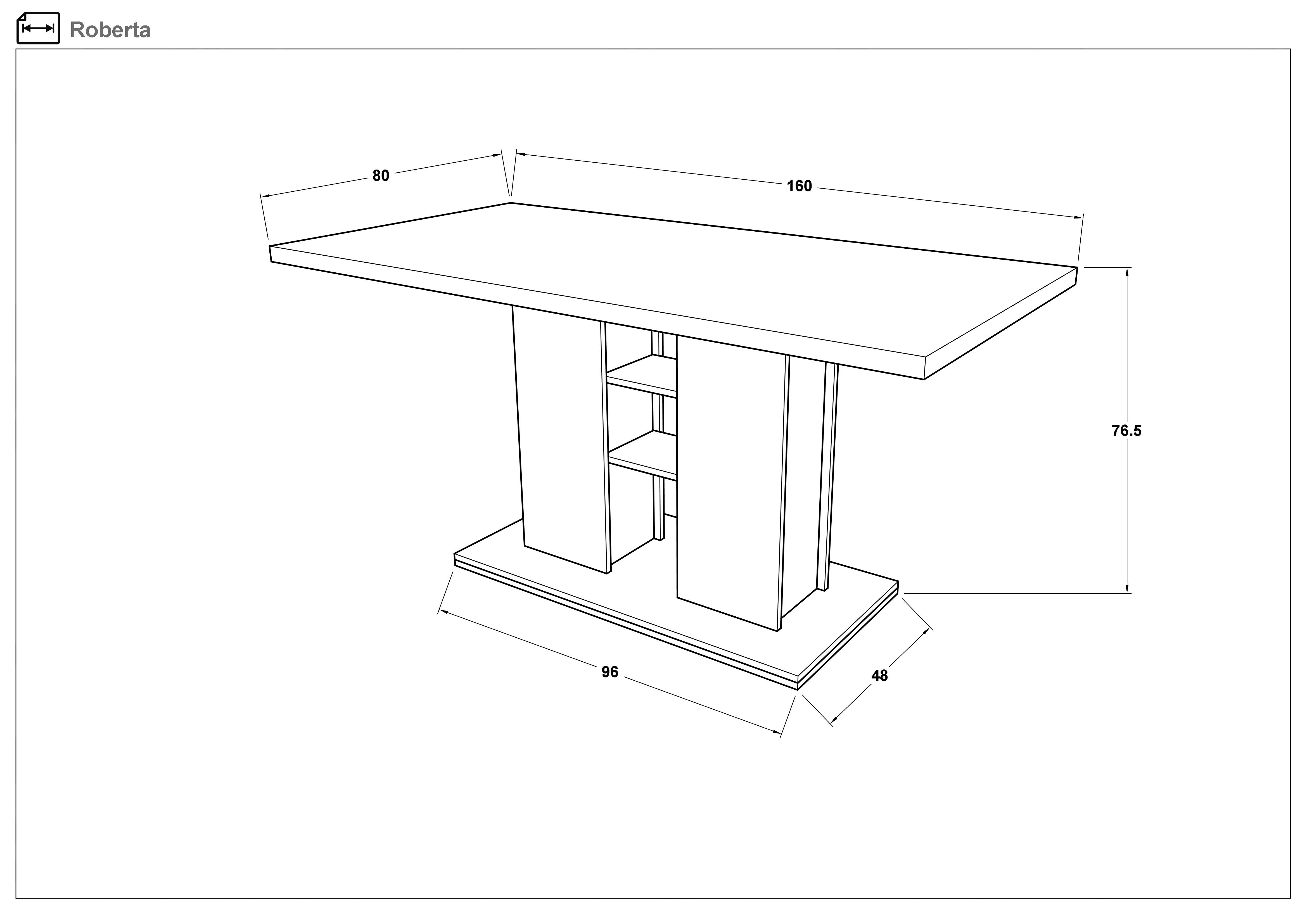 Dining table Roberta, white gloss  2