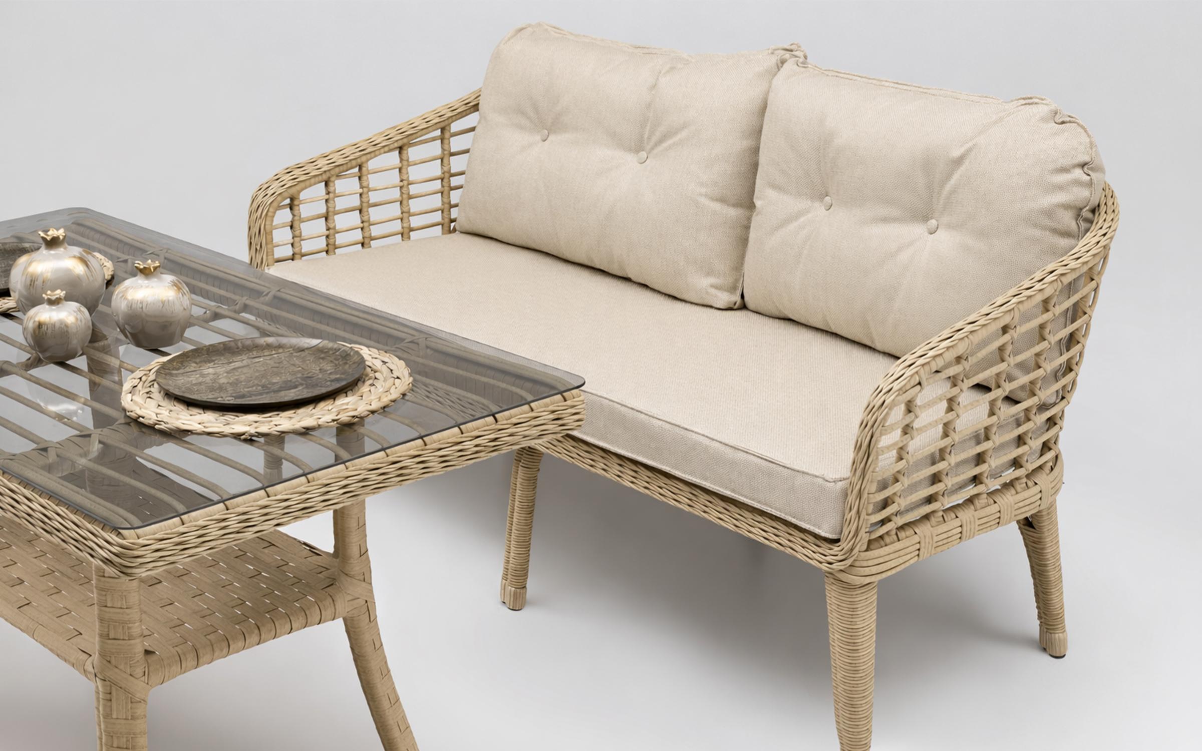 Set of table + chairs + sofa Rodos, grey  4
