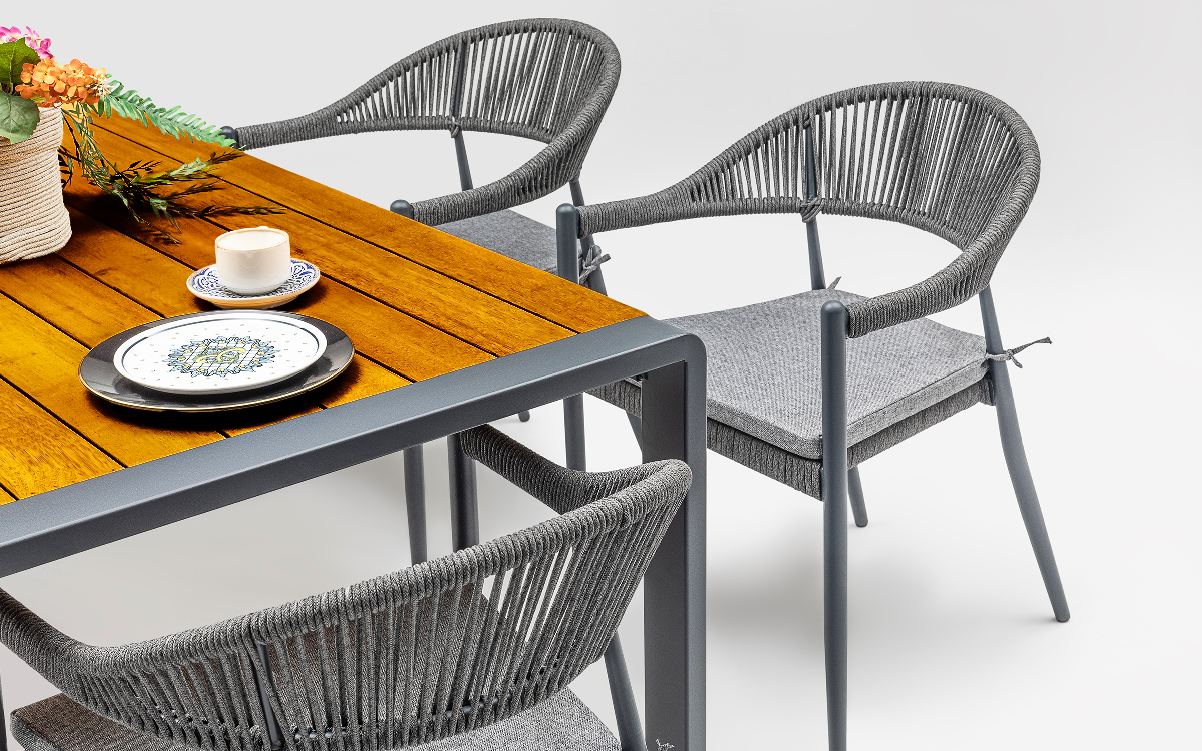 Garden table Roxie 160, anthracite + natural  2