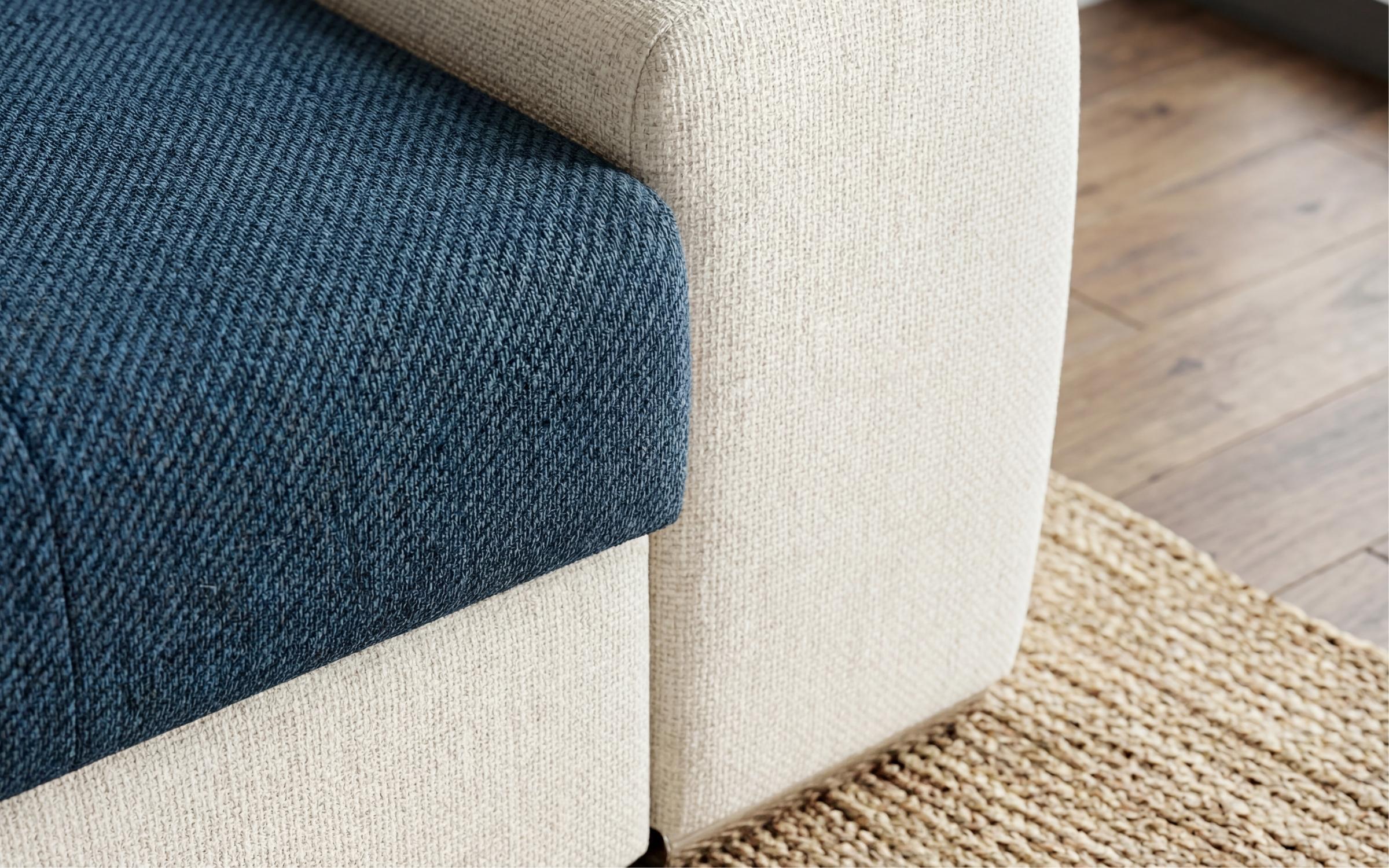 Extendable corner sofa Rolly, dark blue + light beige  4