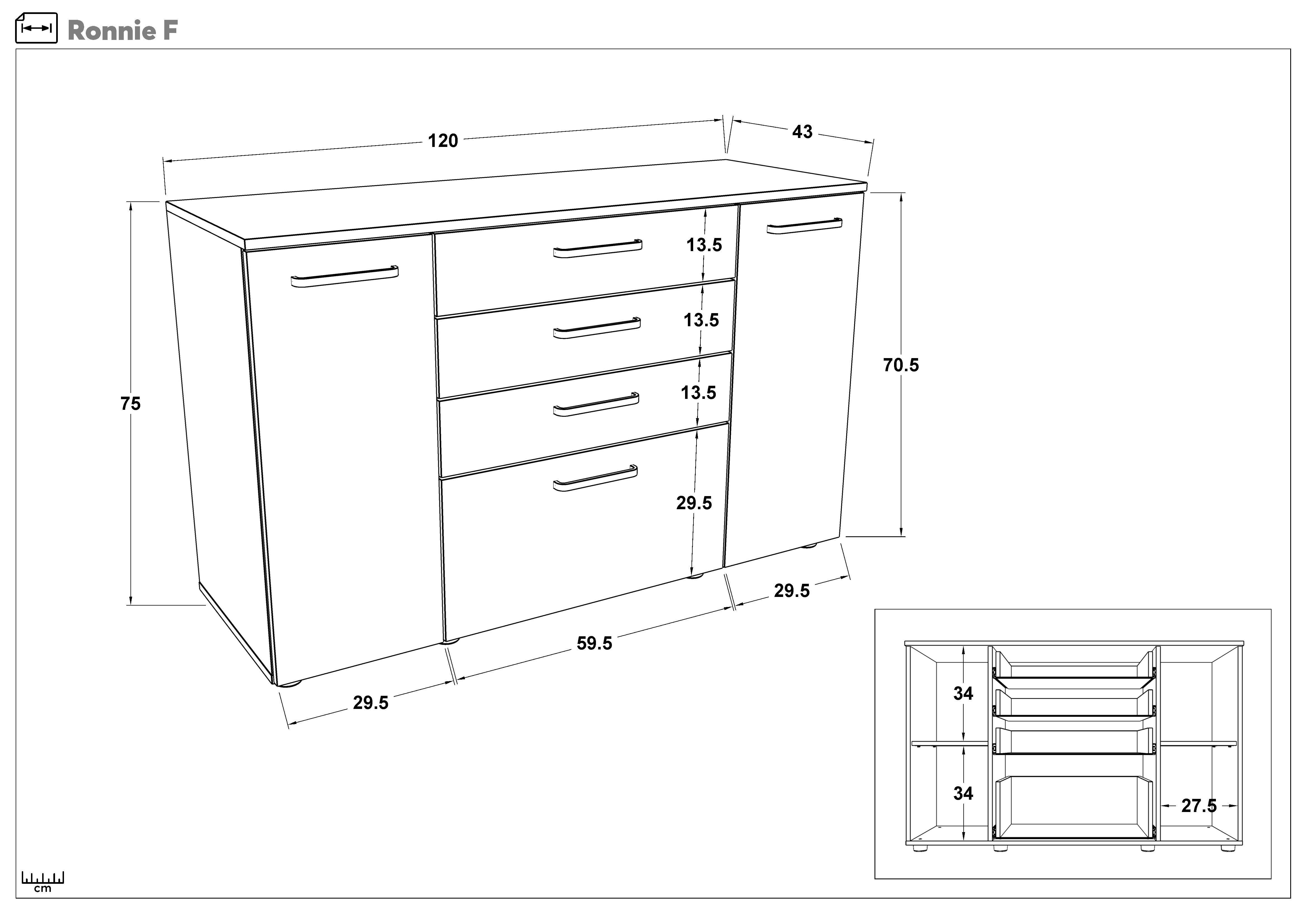 Dresser Ronnie, Sonoma oak + Wenge  2