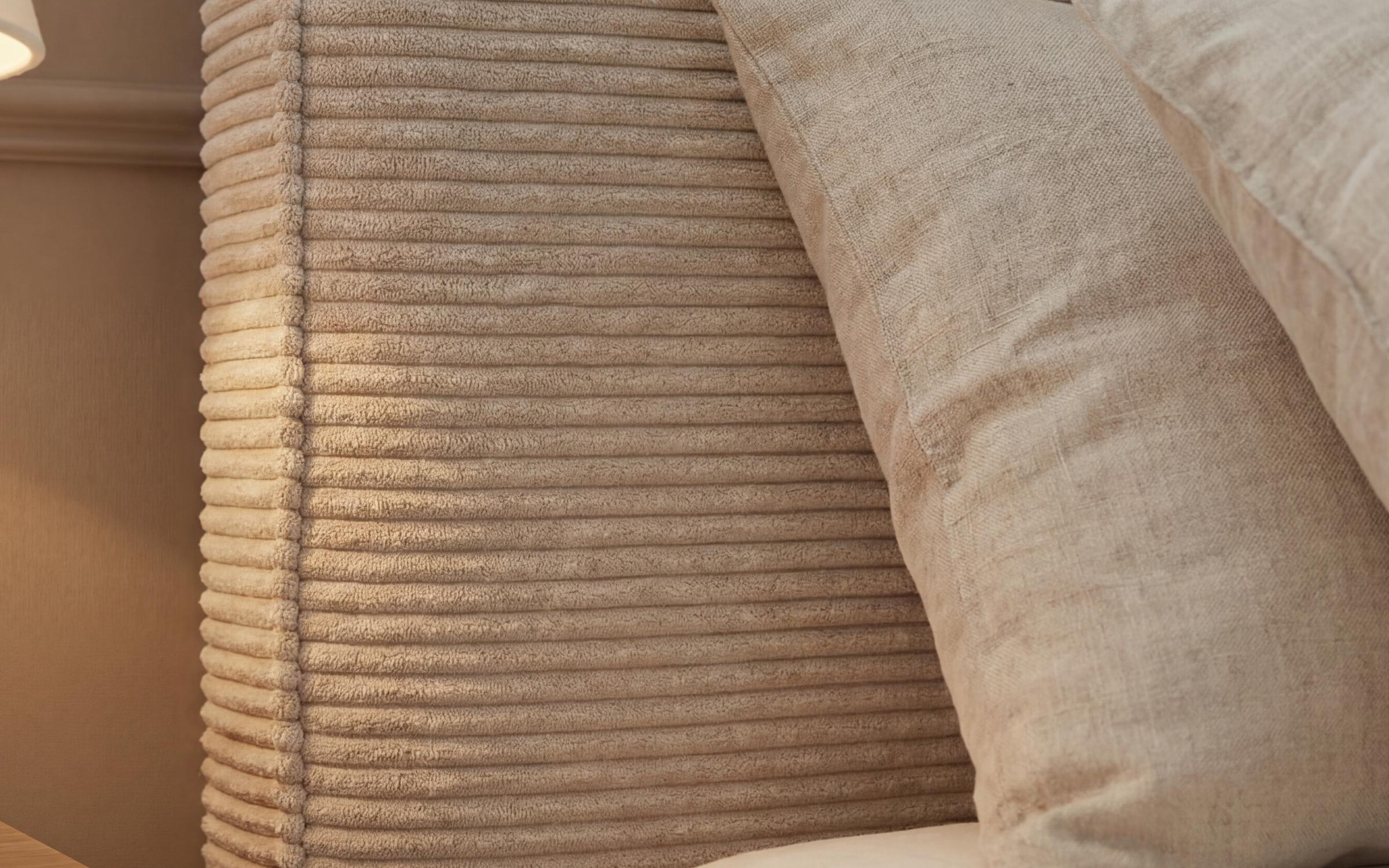 Upholstered double bed for mattress 160/200 Siera, light beige  5