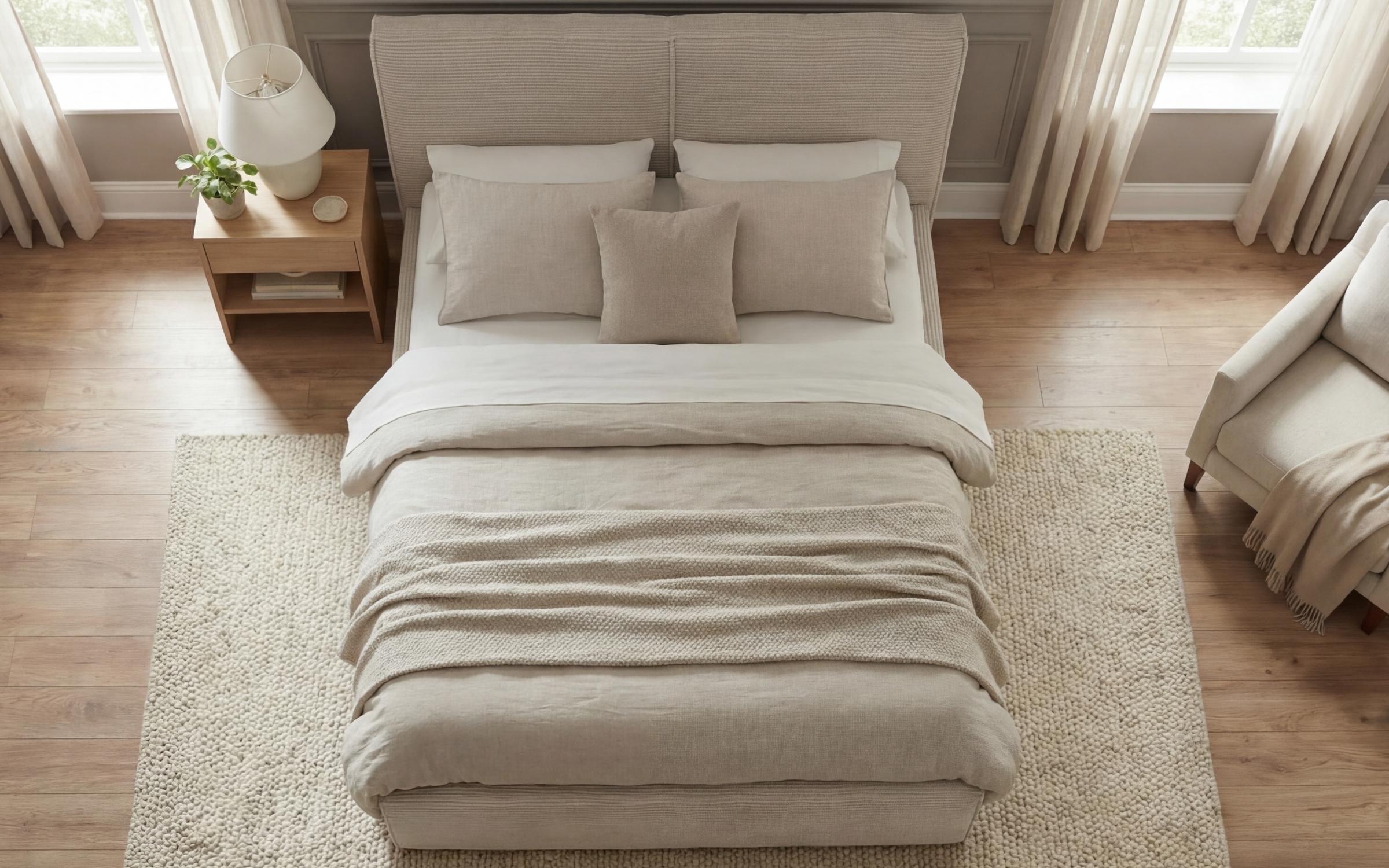 Upholstered double bed for mattress 160/200 Siera, light beige  4