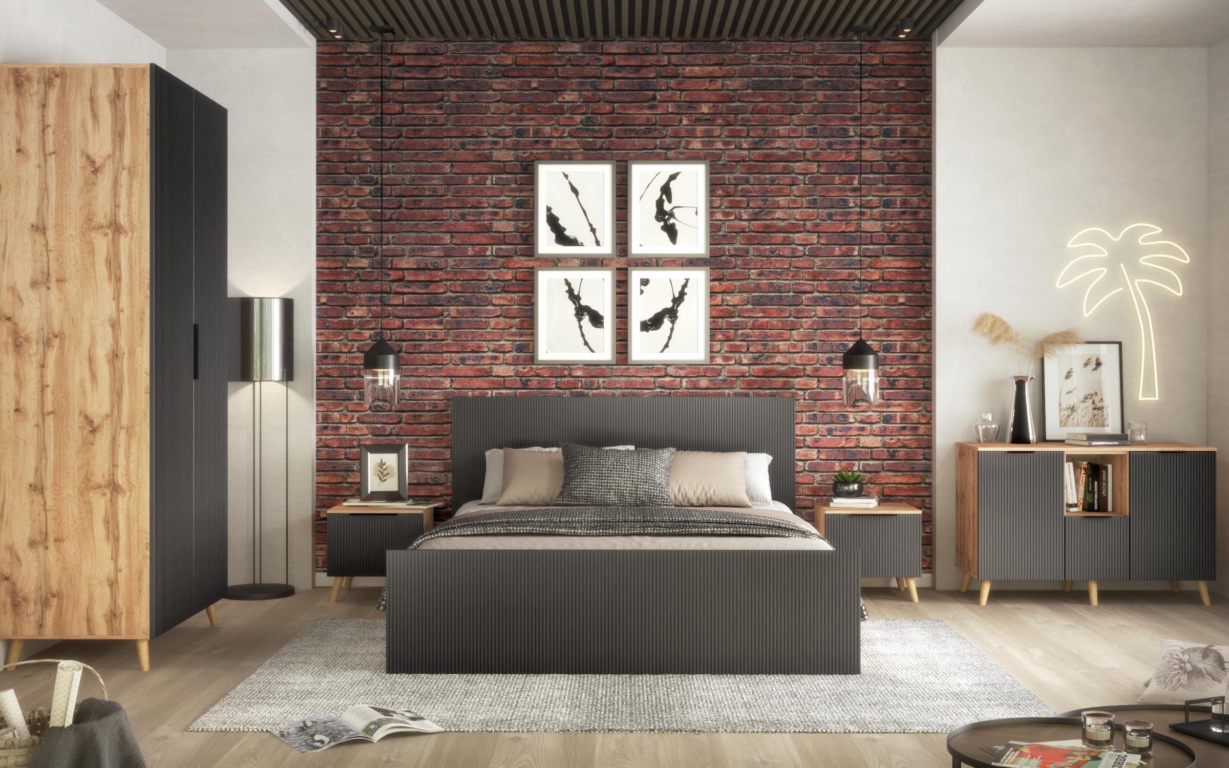 Double-winged wardrobe Letty, Appalachian oak + quartz  9