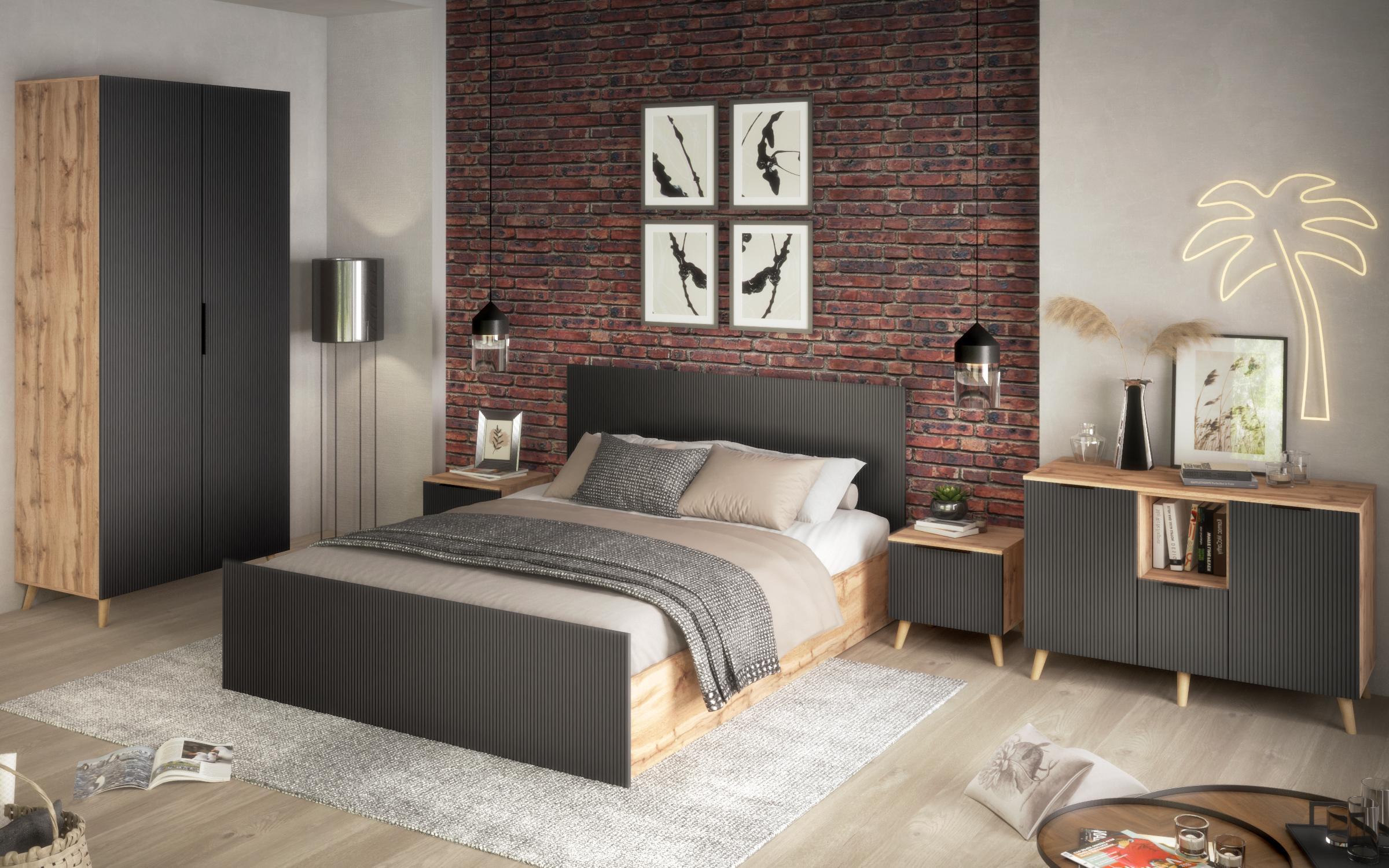 Double-winged wardrobe Letty, Appalachian oak + quartz  8