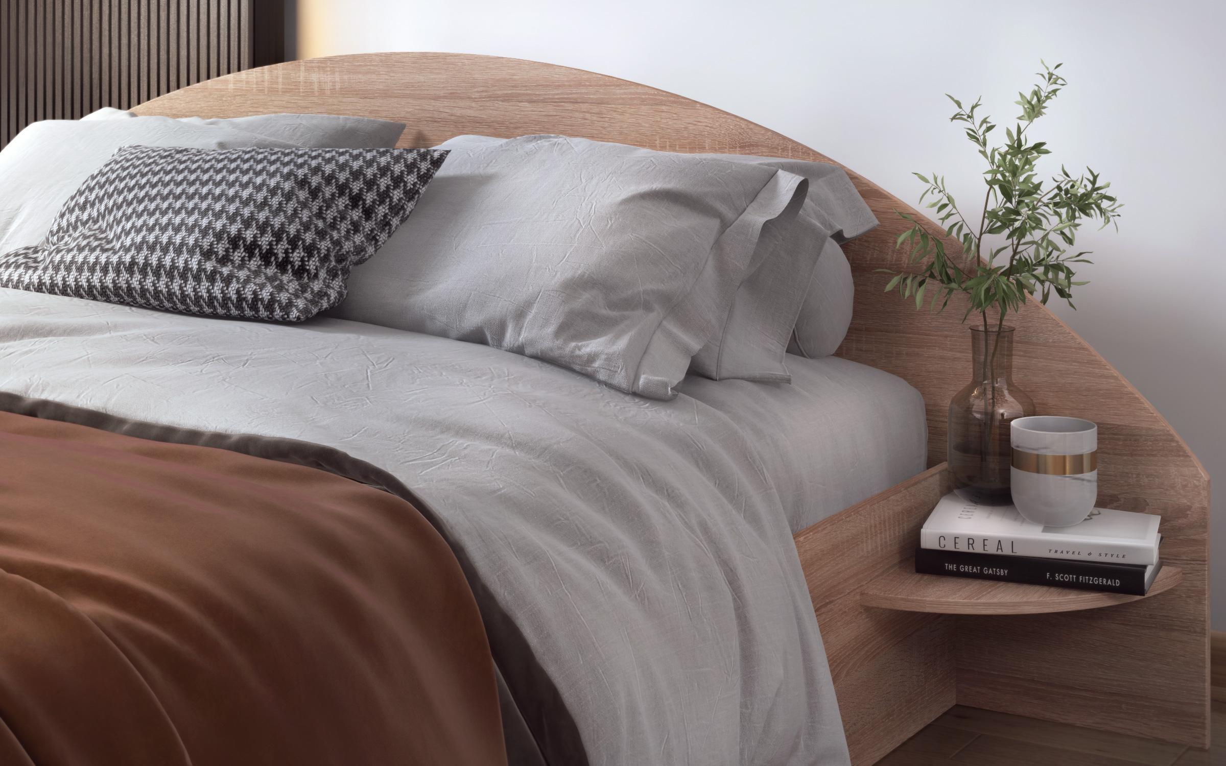 Double bed for mattress 140/200 Lorraine, Sonoma oak  3