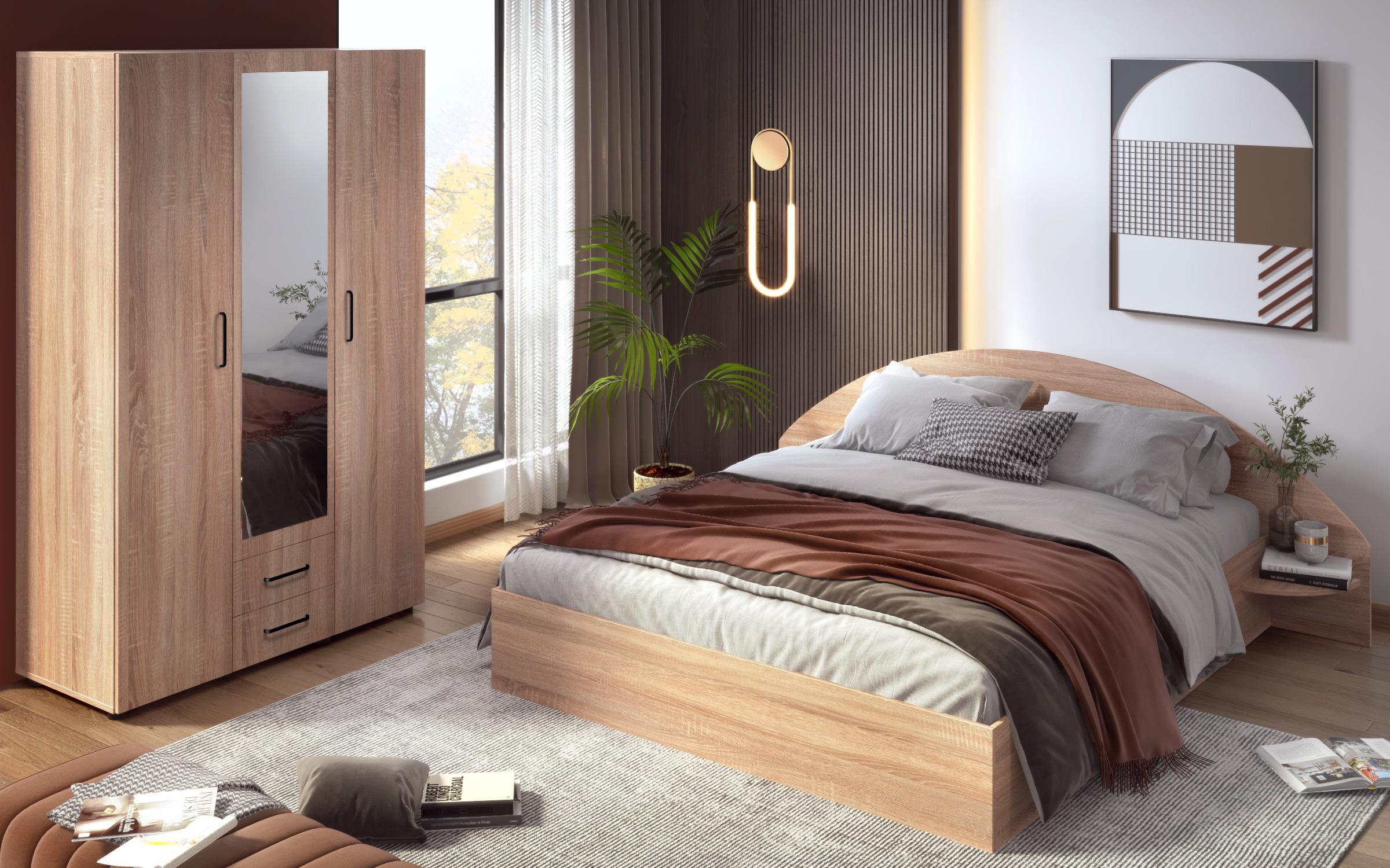 Bedroom furniture set 140/200 Lorraine + mattress, Sonoma oak  7