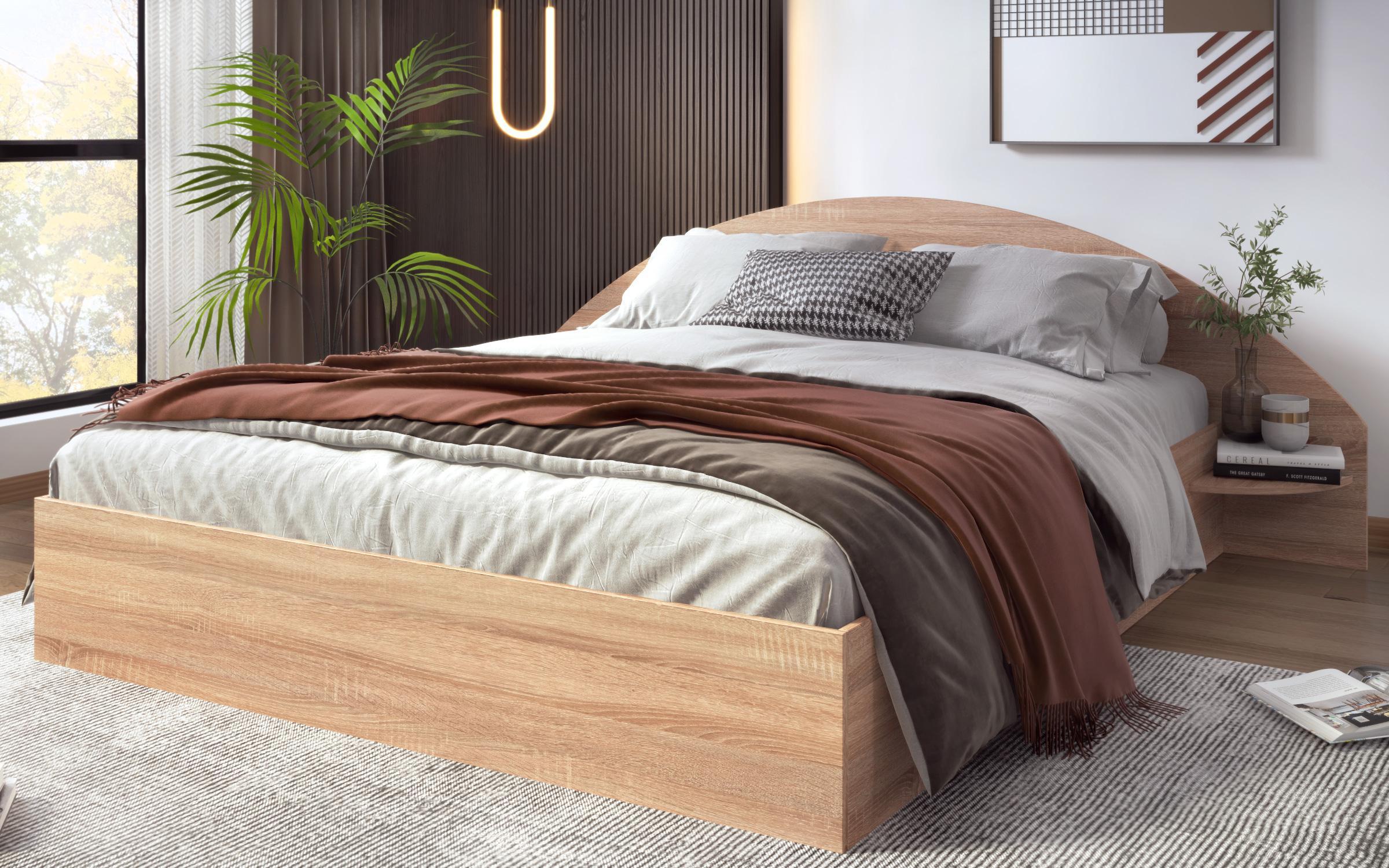 Bedroom furniture set 140/200 Lorraine + mattress, Sonoma oak  2
