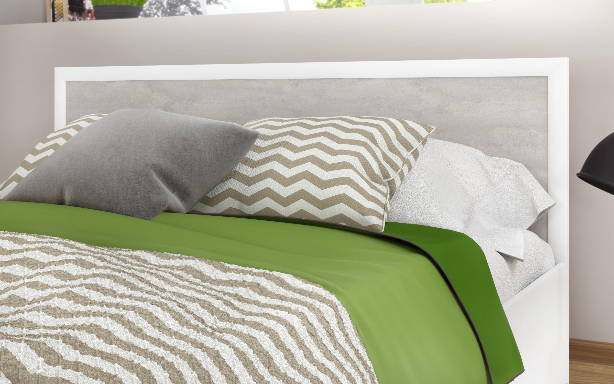 Bedroom furniture set 160/200 Monterey + mattress, concrete + white shagreen  6