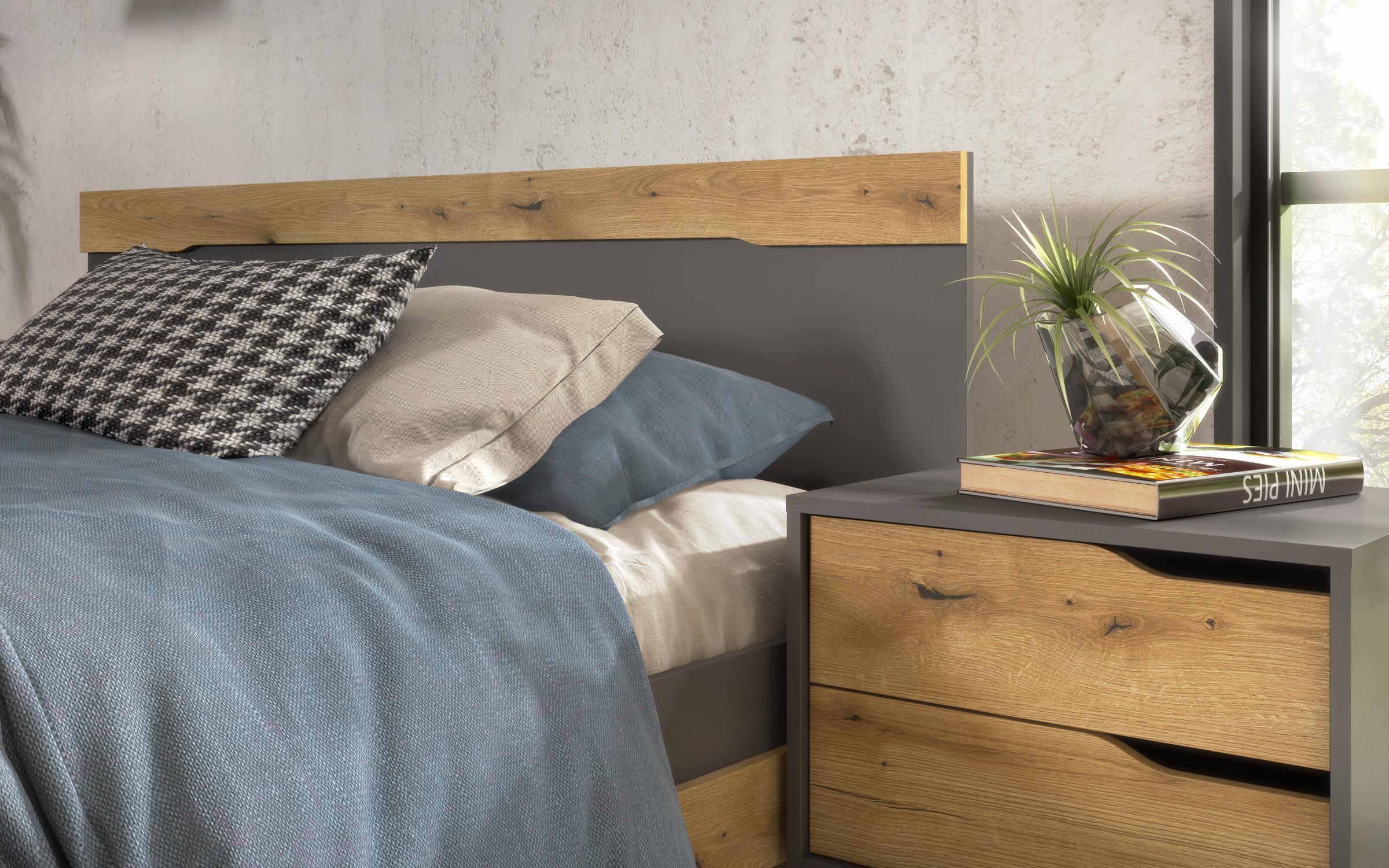 Nightstand Murphy, anthracite matt + Evoke oak  3
