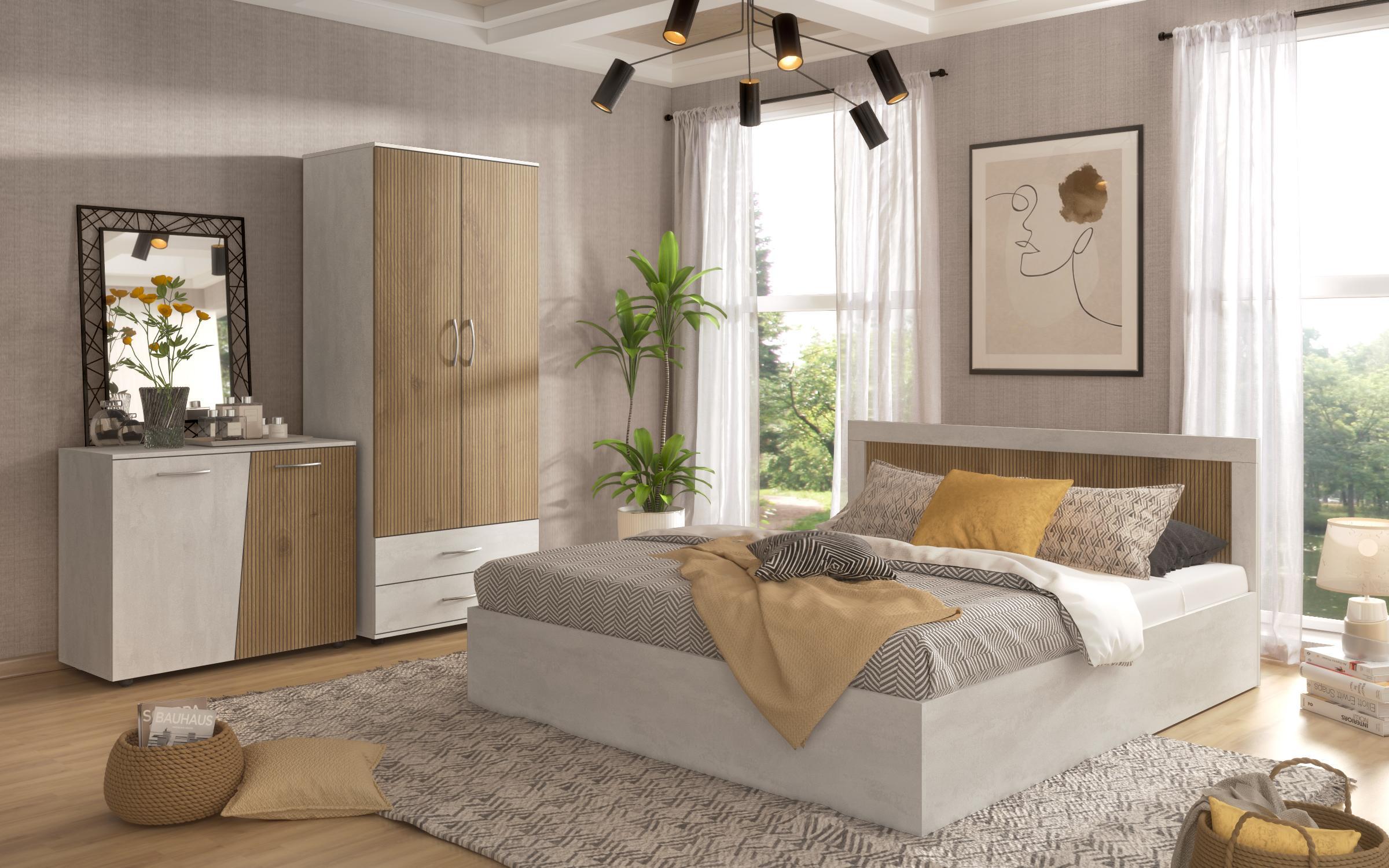 Bedroom furniture set for mattress 160/200 Semana, Silk + Cadiz  1