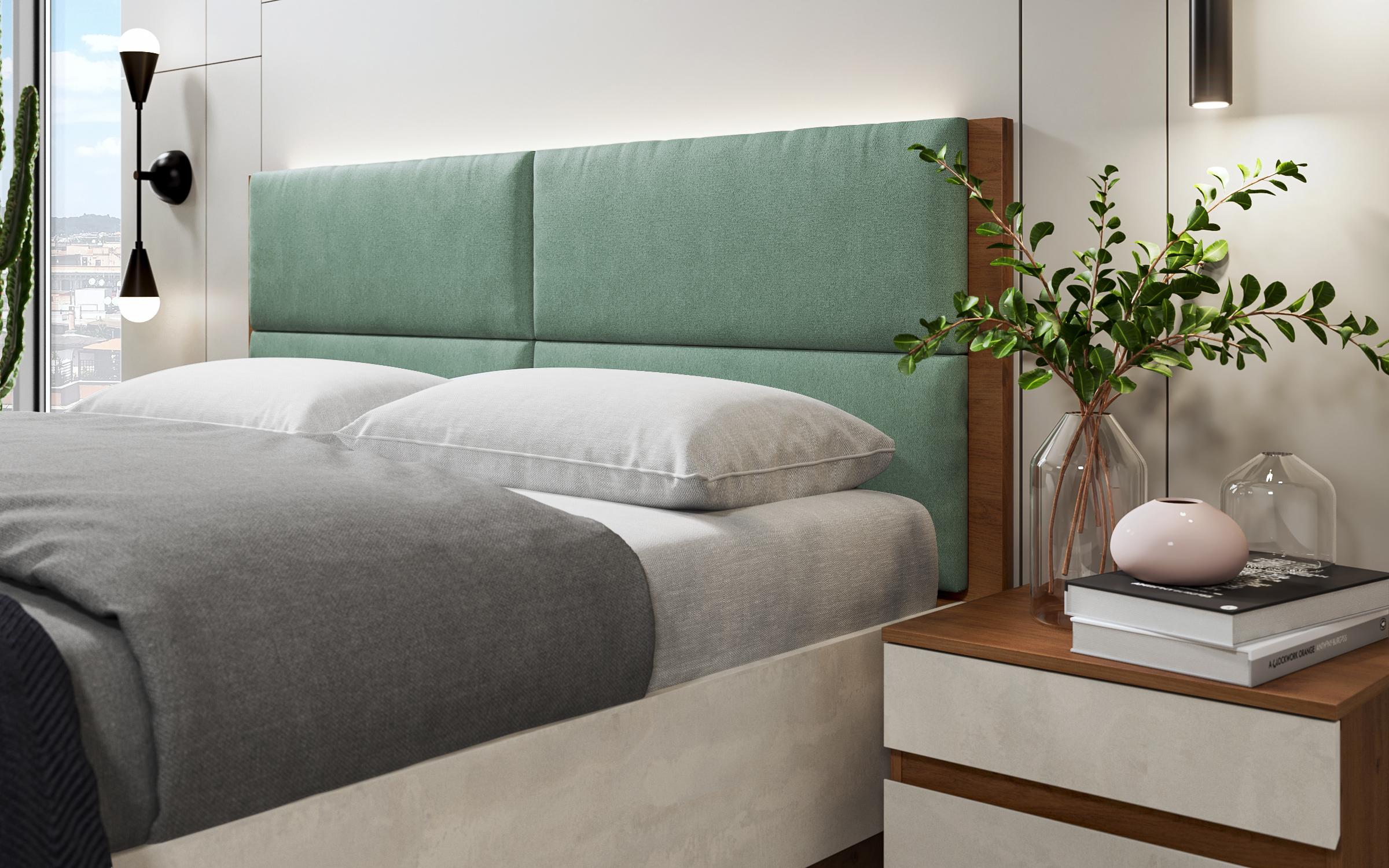Double bed for mattress 160/200 Valenti, Cognac oak + Silk  3
