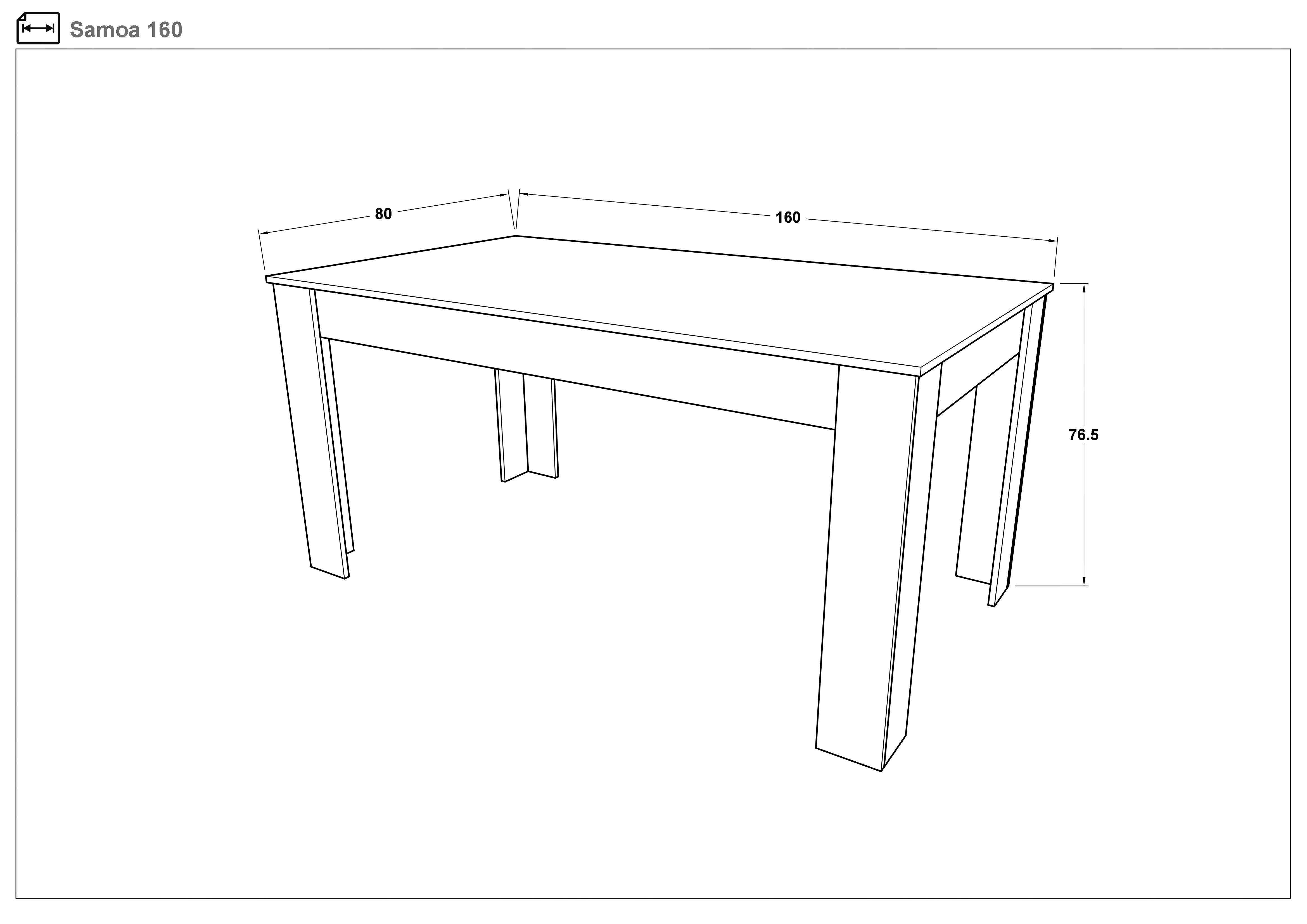 Dining table Samoa 160, white gloss  2