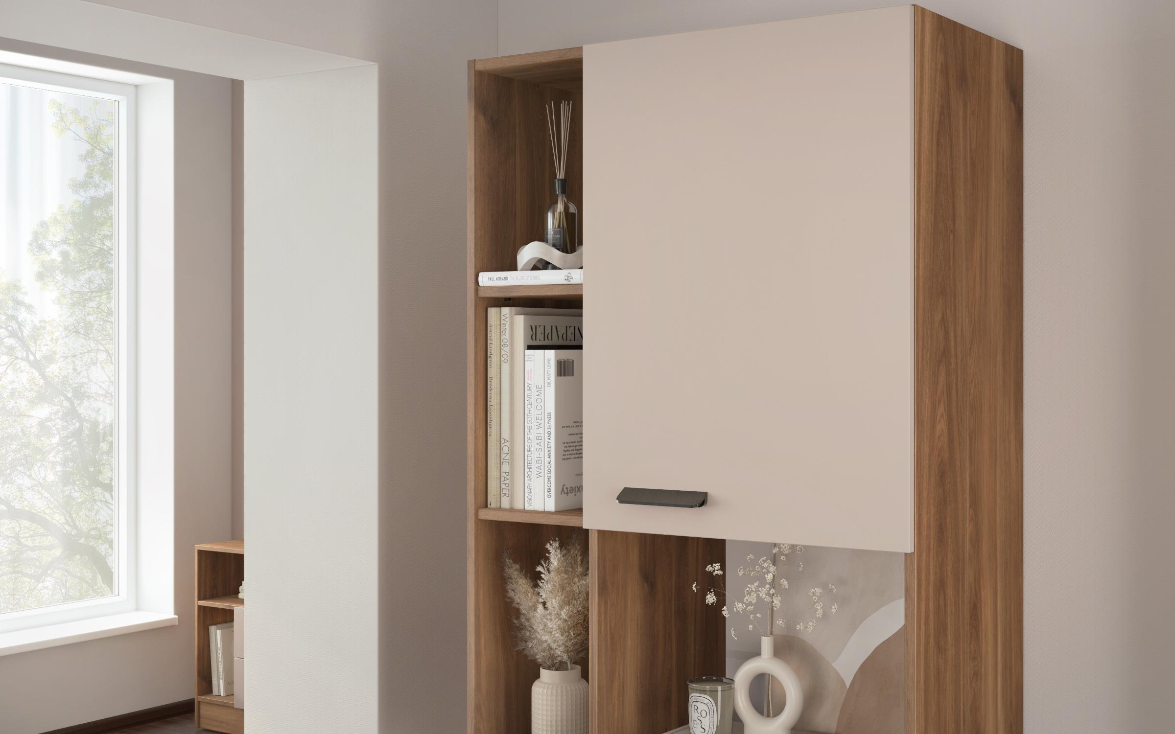 Shelf unit Delaro G, Cognac oak + cashmere  4