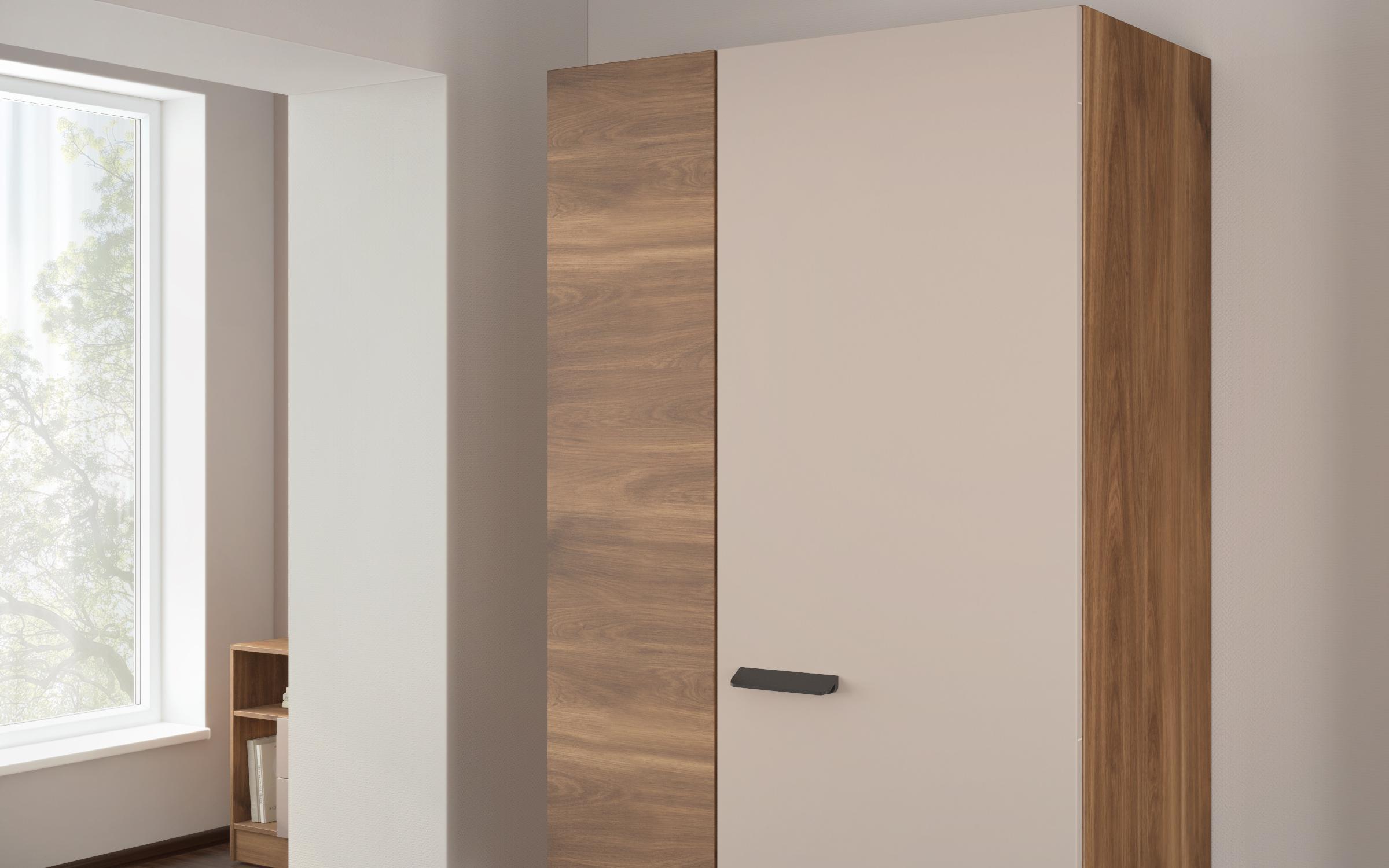 Shelf unit Delaro R, Cognac oak + cashmere  3