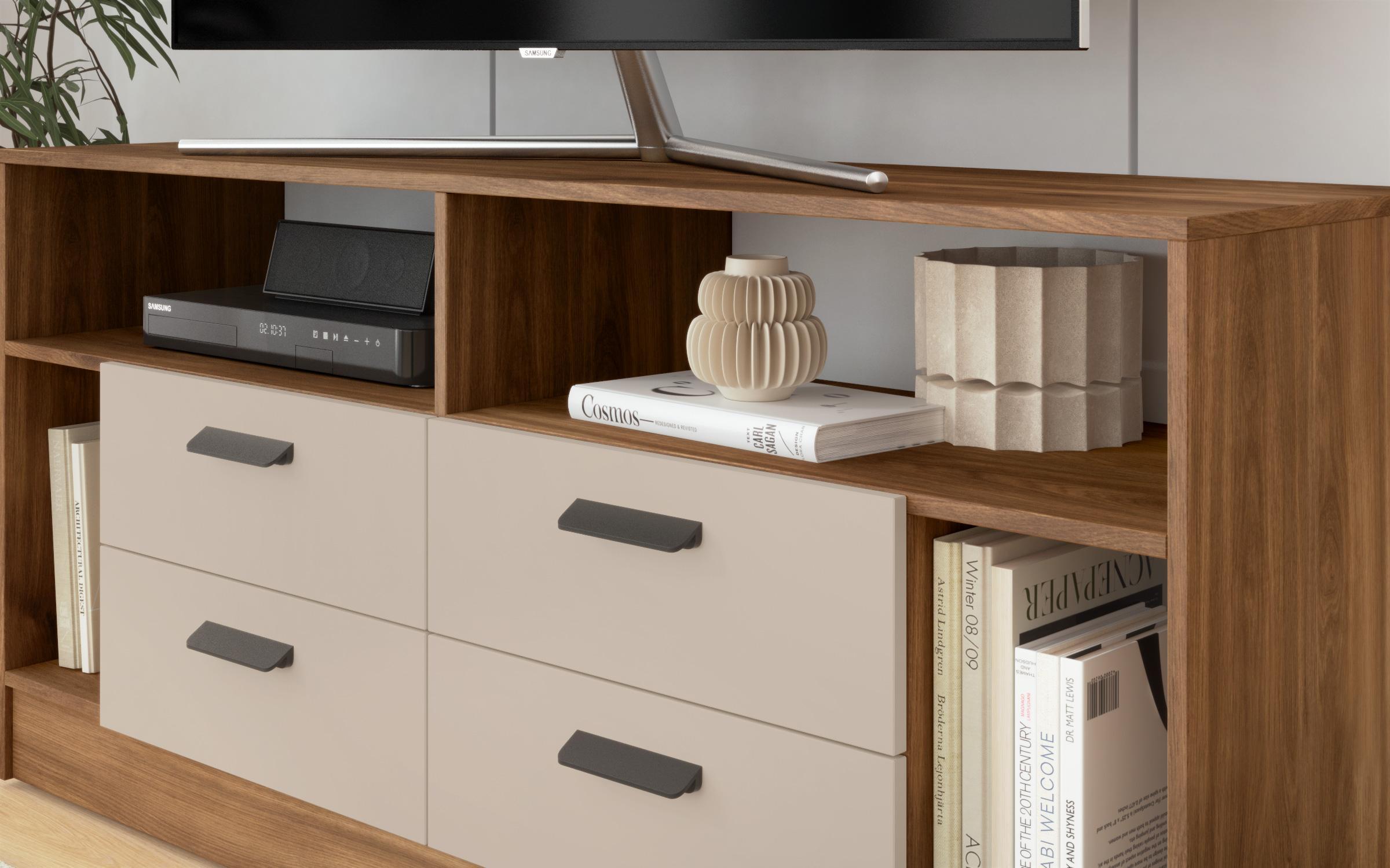 TV cabinet Delaro T, Cognac oak + cashmere  5