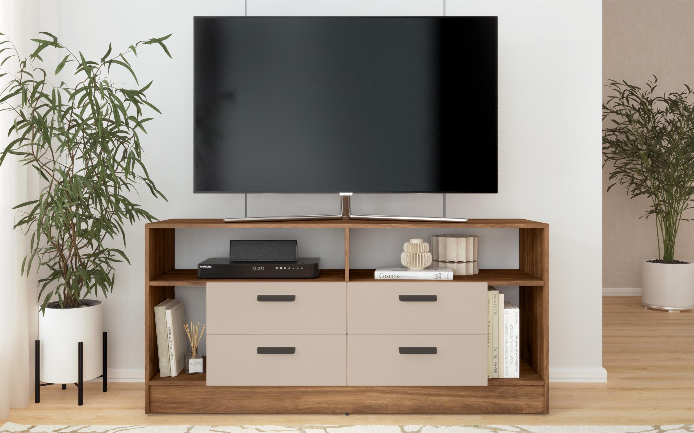 TV cabinet Delaro T, Cognac oak + cashmere  4