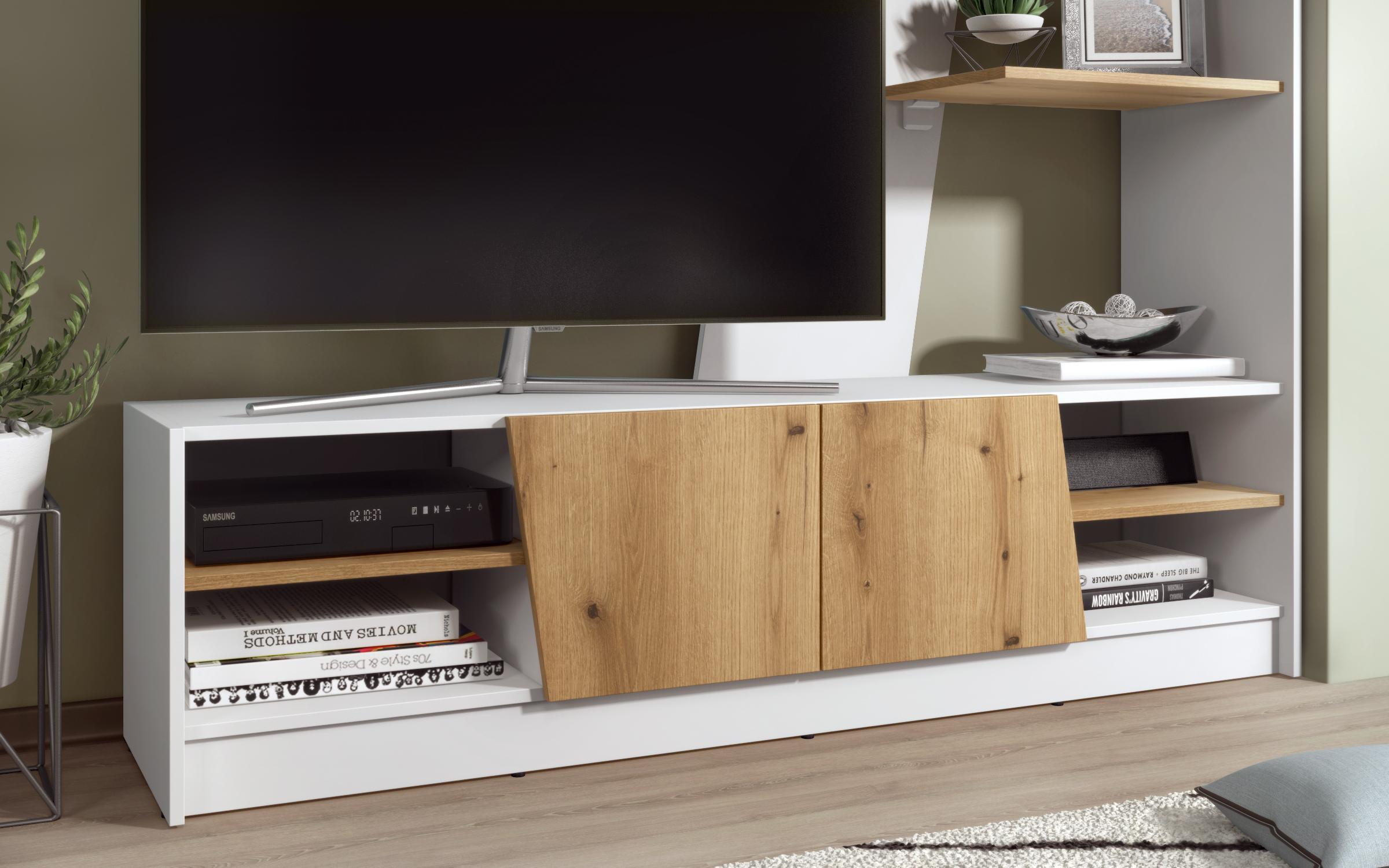 Shelf unit Marta, white matt + Evoke oak  5