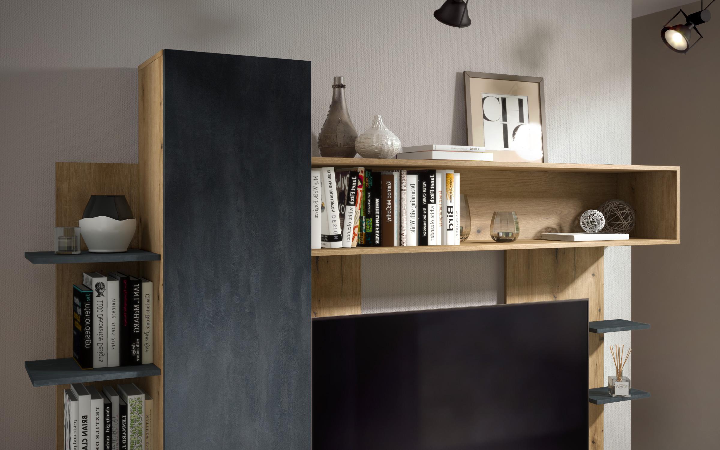 Shelf unit Terra, Evoke oak + Magma  6