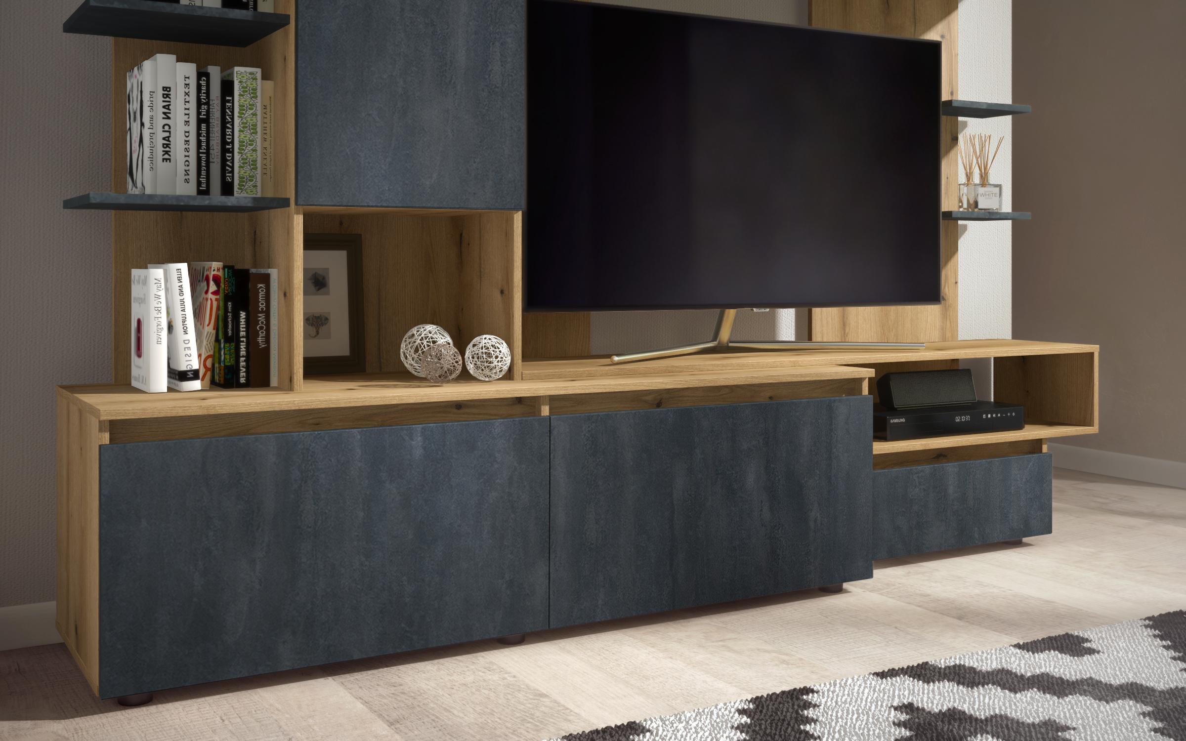 Shelf unit Terra, Evoke oak + Magma  5