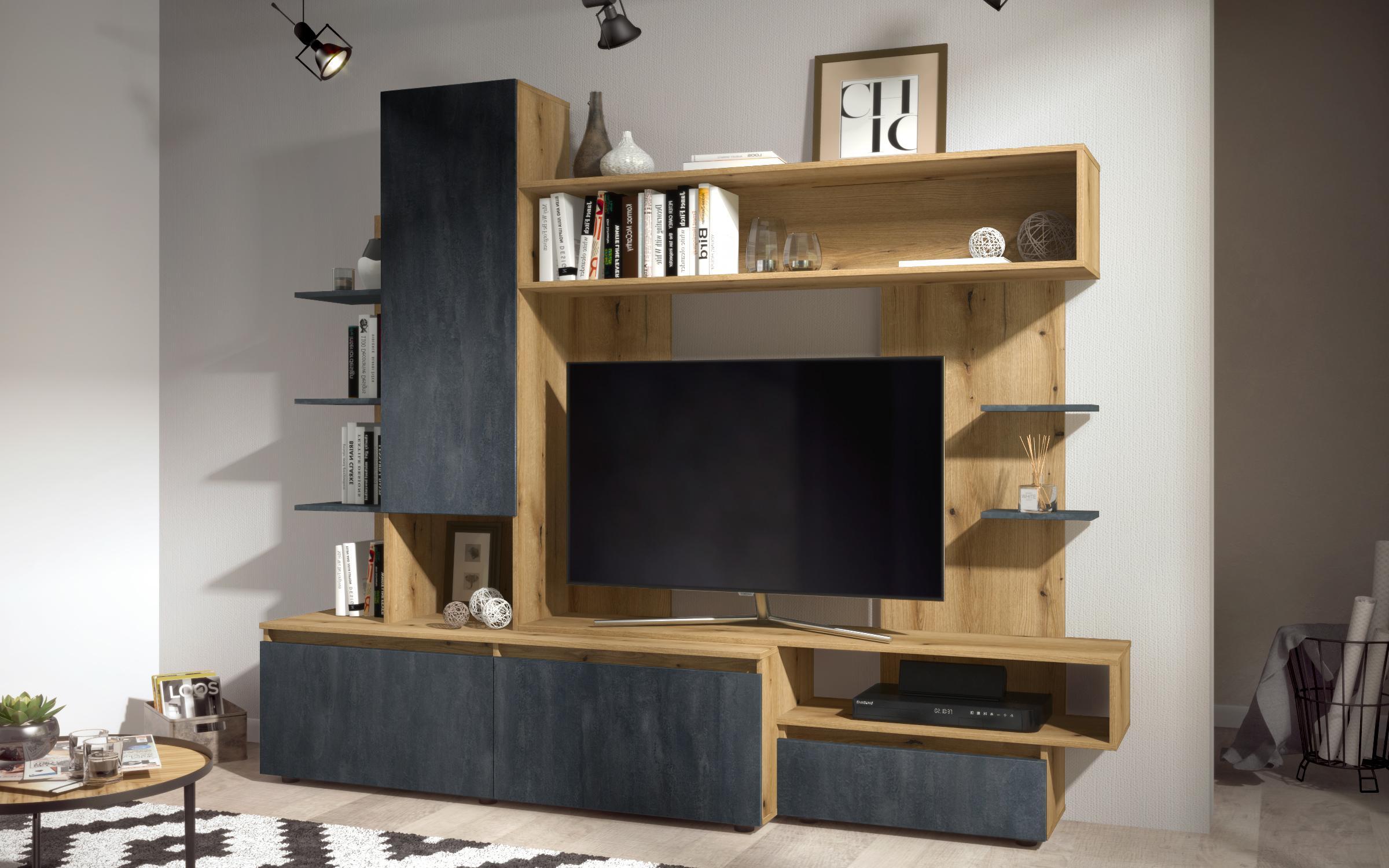Shelf unit Terra, Evoke oak + Magma  3