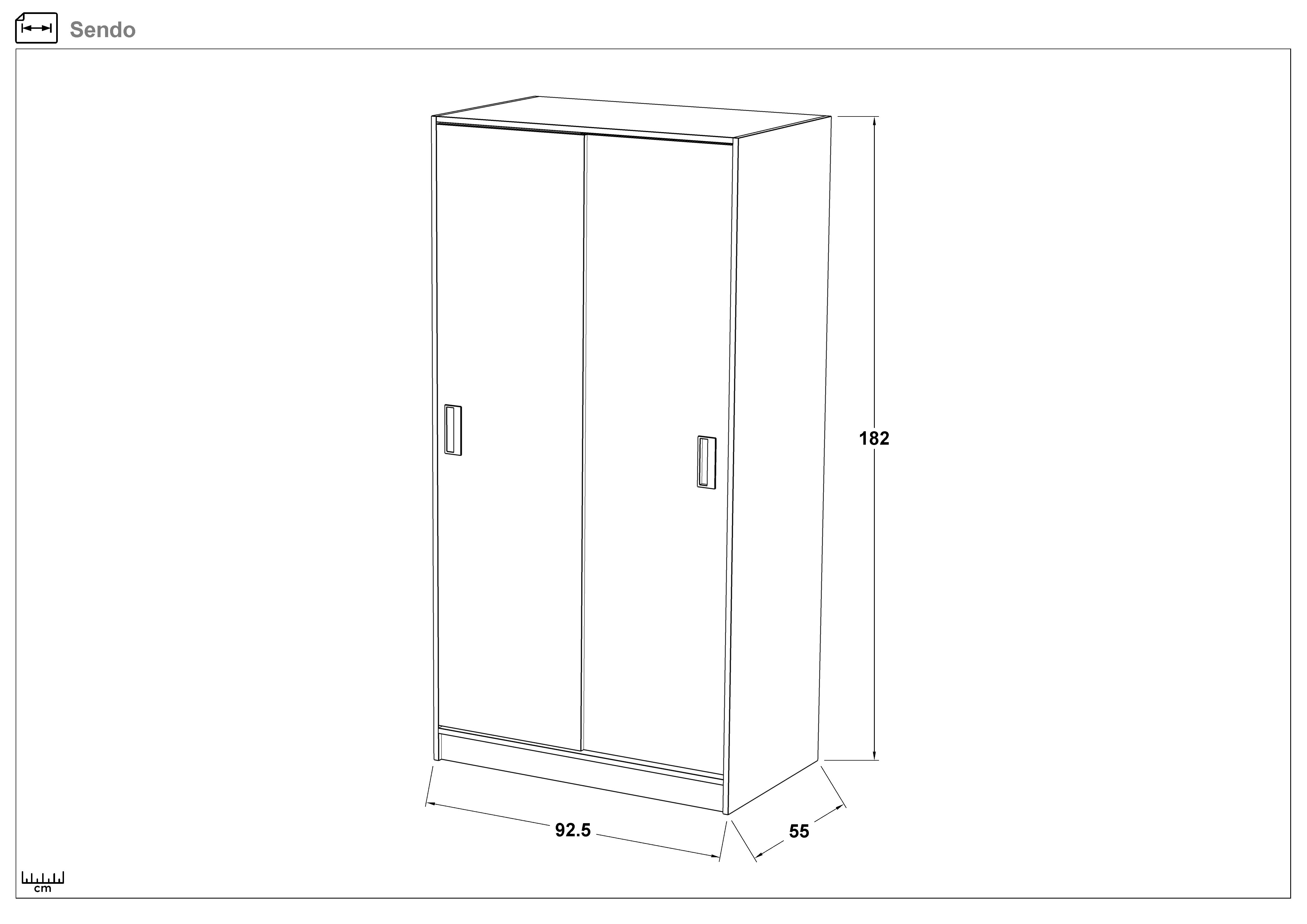 Wardrobe with sliding doors Sendo, light Scandinavian oak  2
