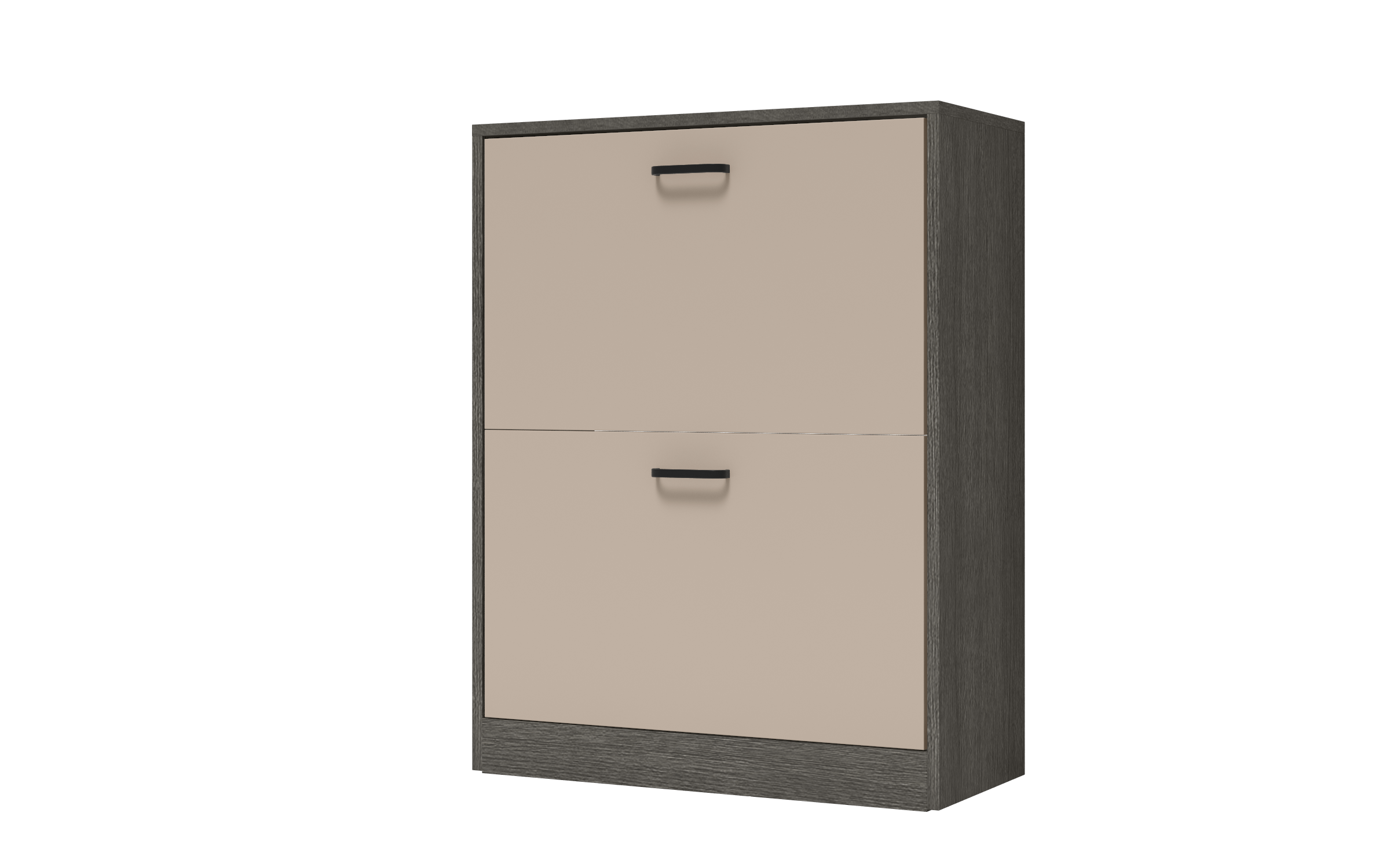Shoe cabinet Beko 2, cashmere + Anthracite oak  3