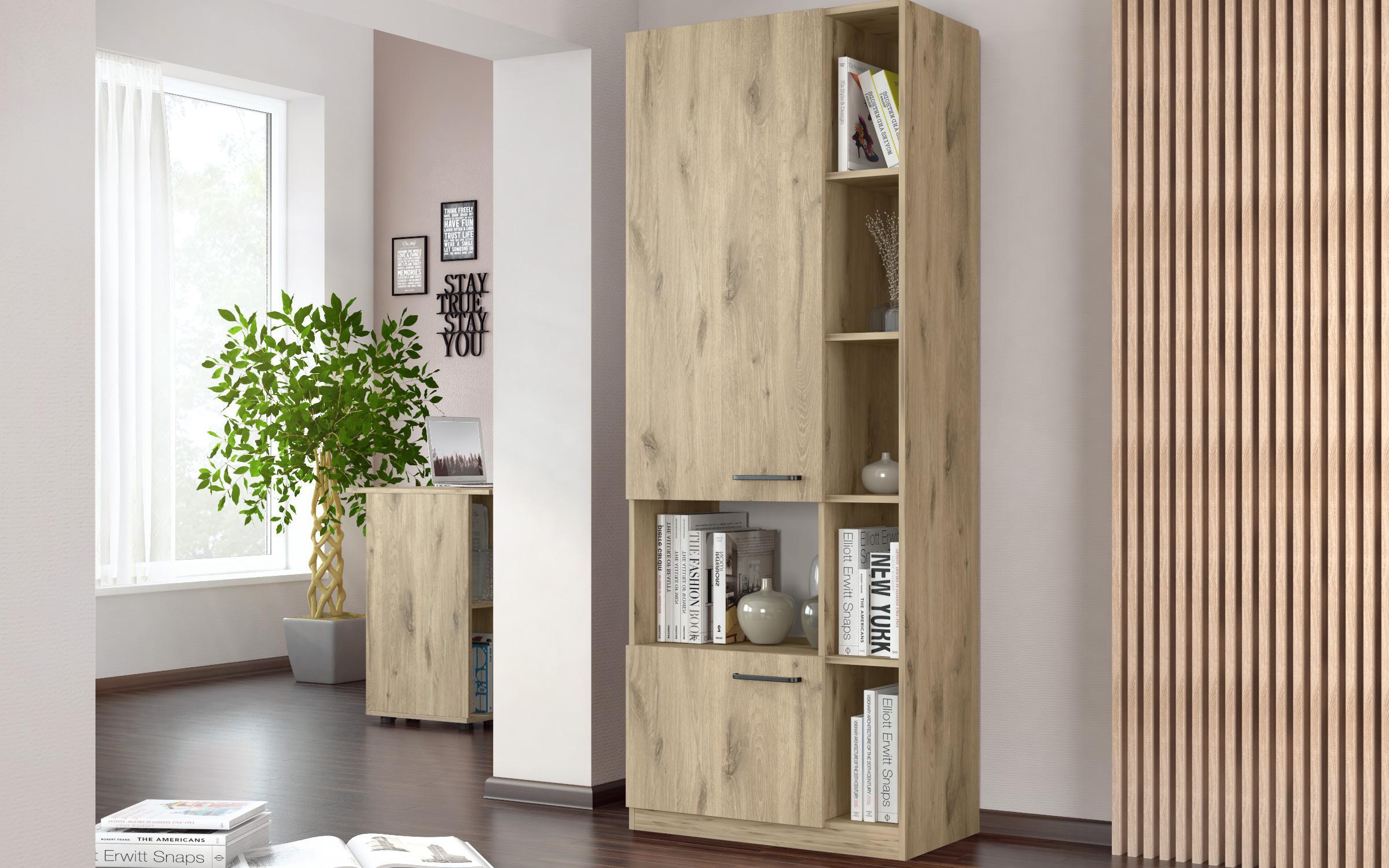 Shelf unit Alan, light Scandinavian oak  1