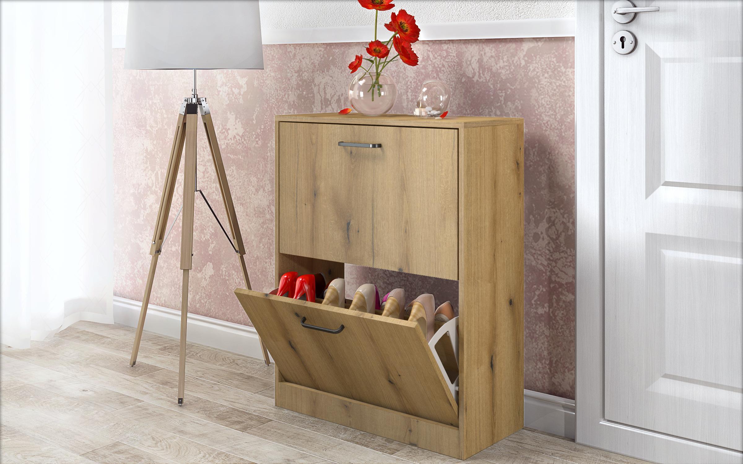 Shoe cabinet Beko 2, Evoke oak  1
