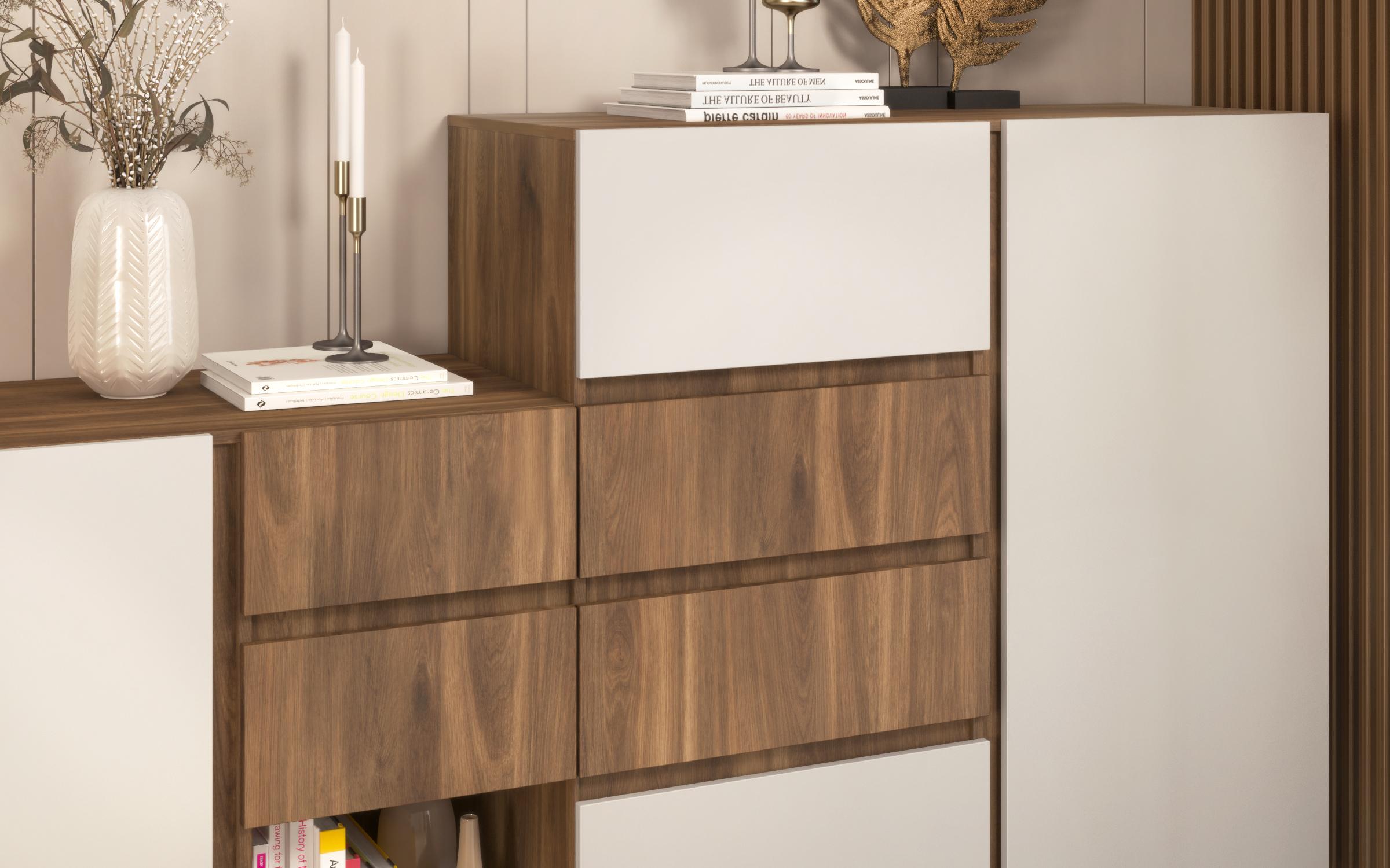Cabinet Nate L, Cognac oak + cashmere  4