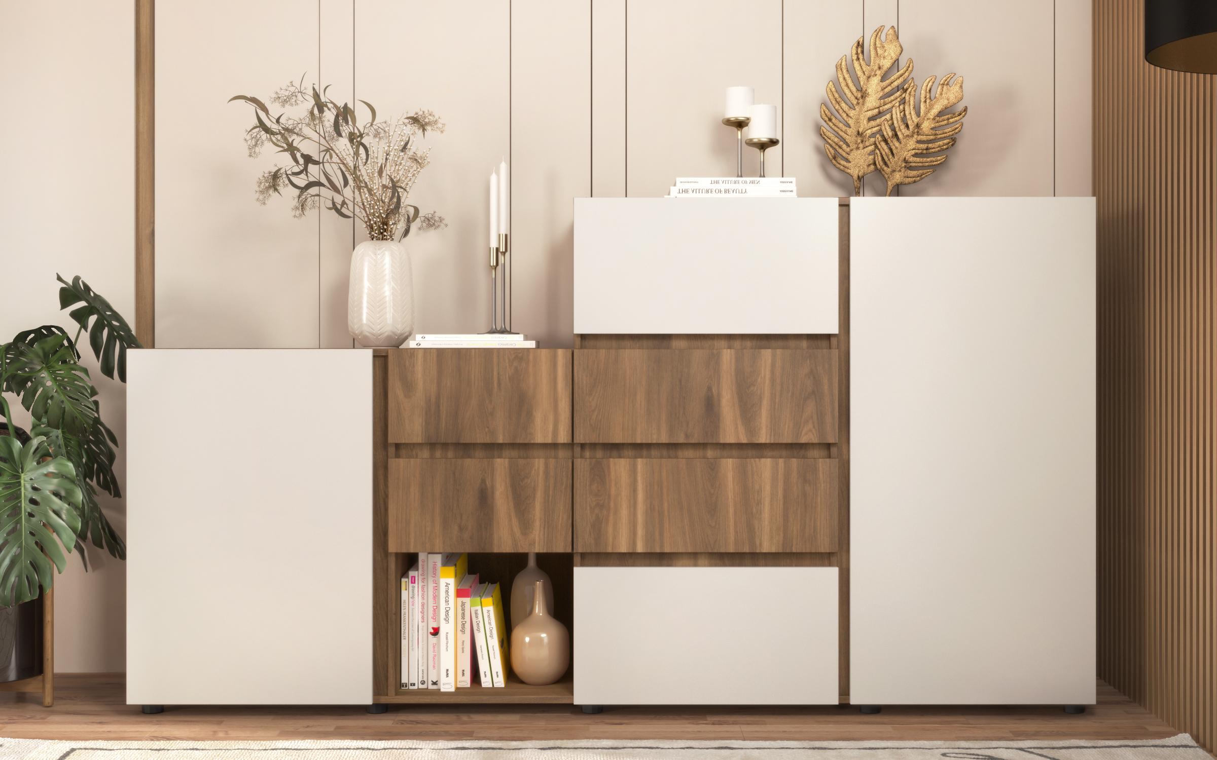 Cabinet Nate L, Cognac oak + cashmere  3