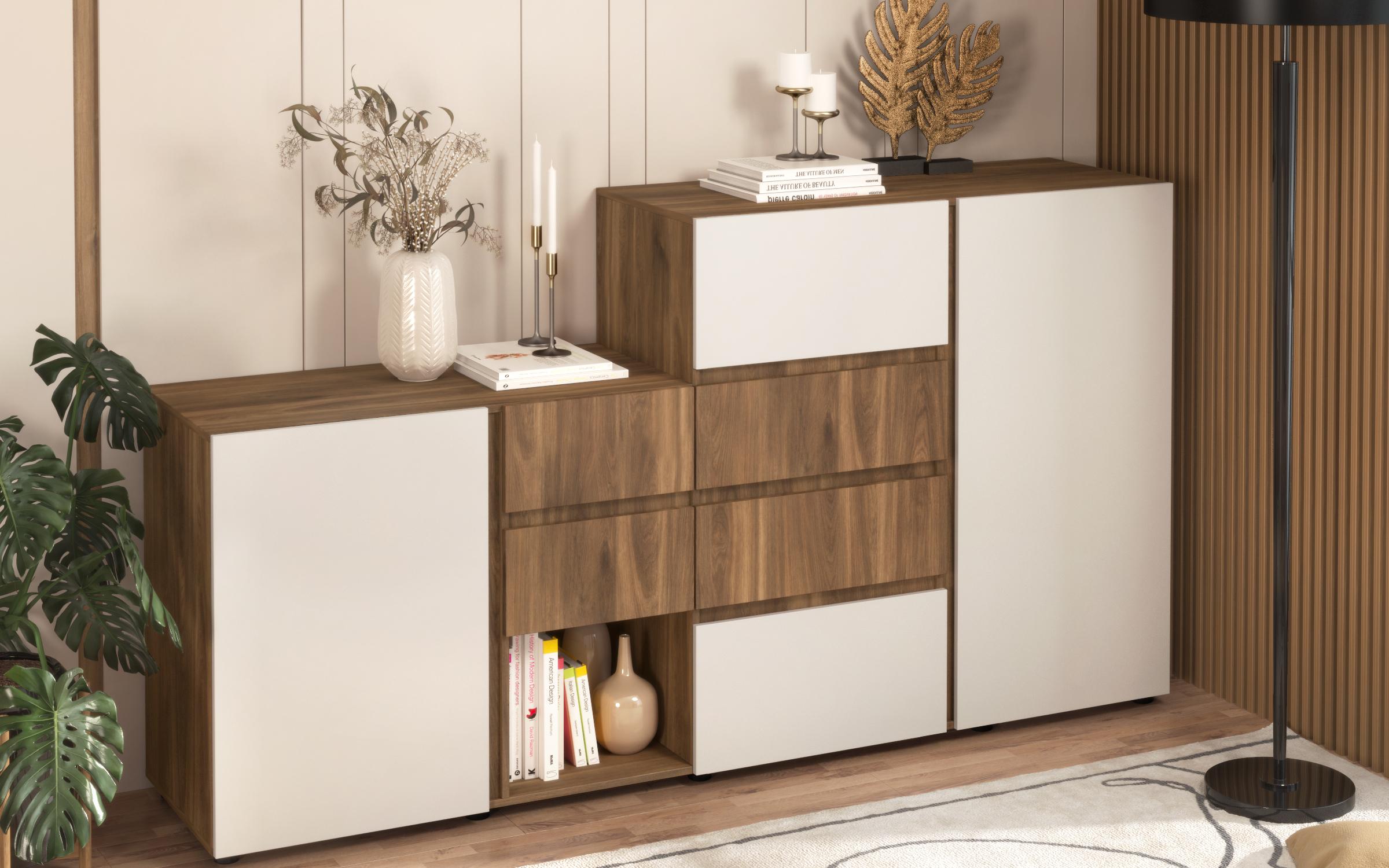 Cabinet Nate L, Cognac oak + cashmere  5