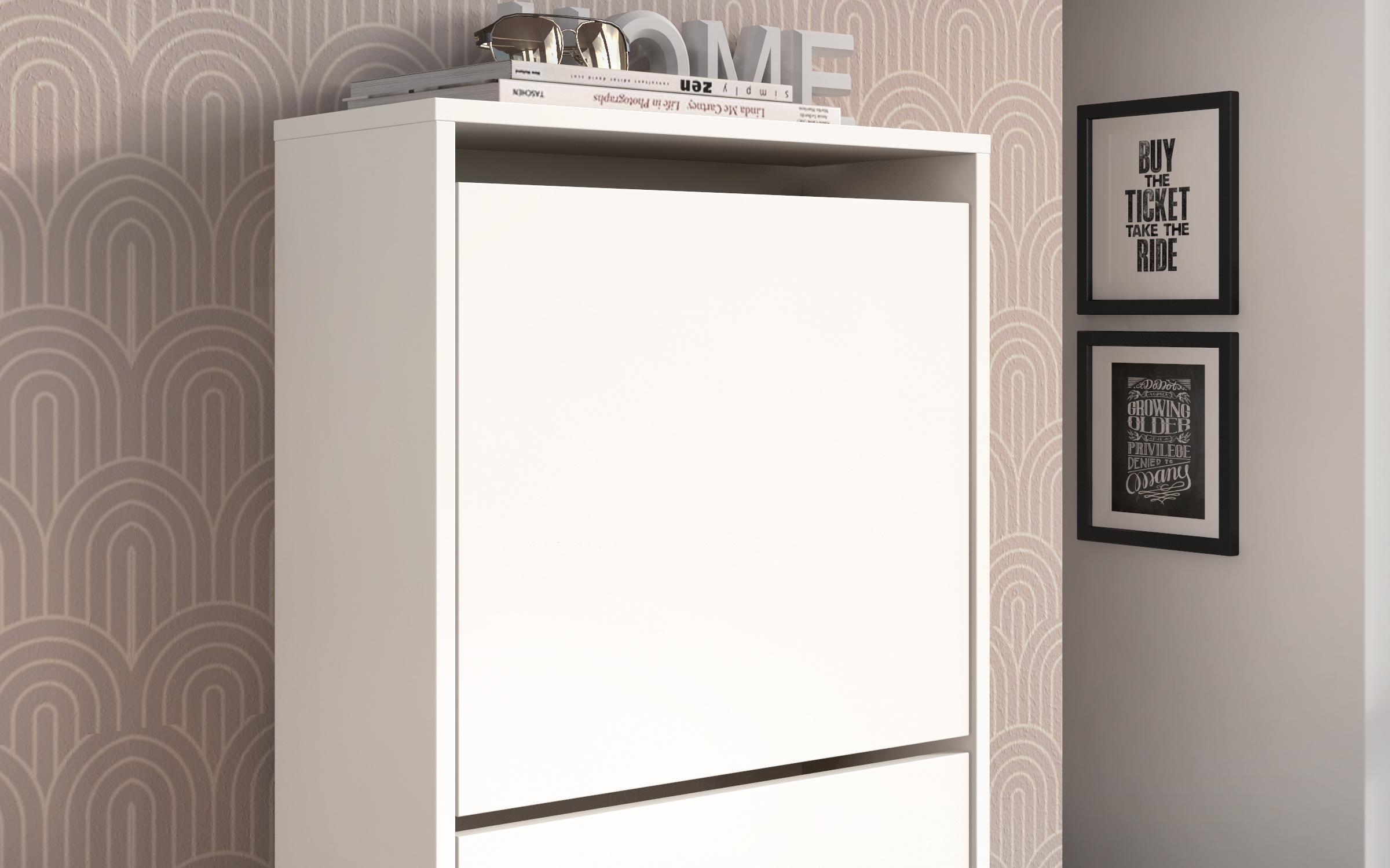 Set of 2 shoe cabinets Gama, white matt  3