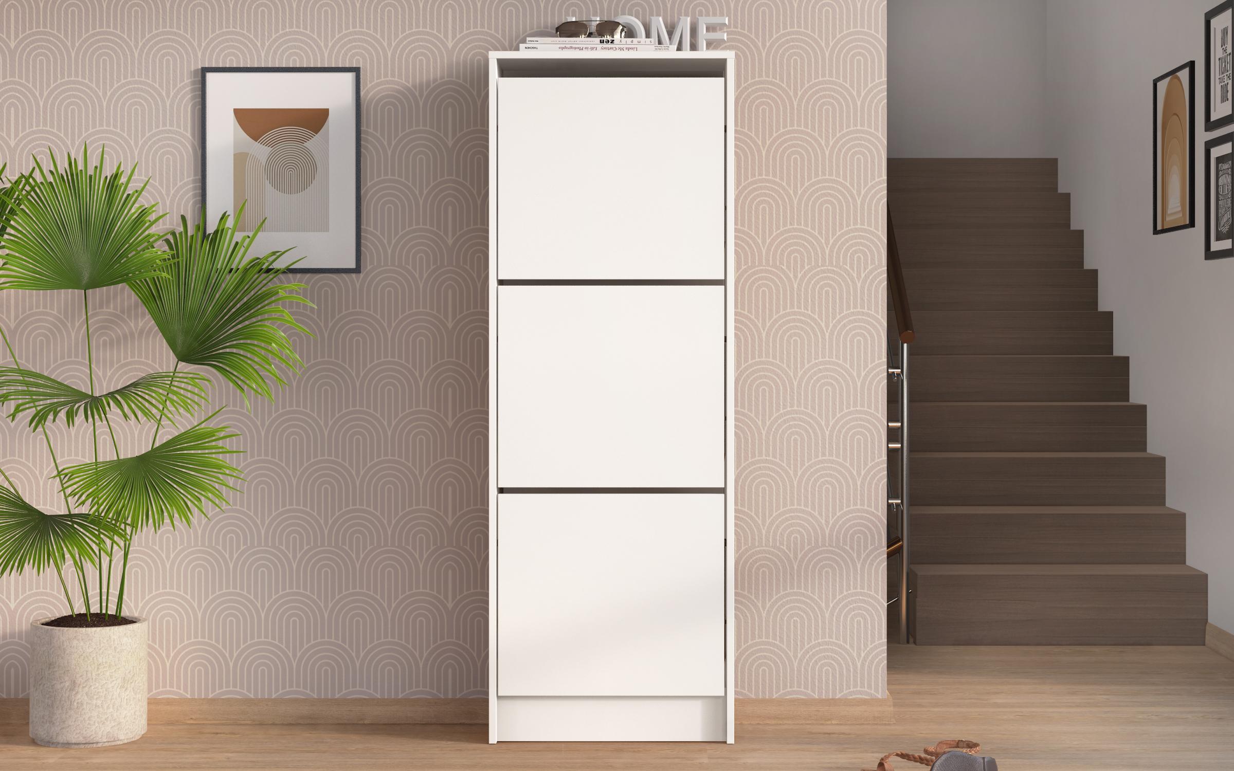 Set of 2 shoe cabinets Gama, white matt  2
