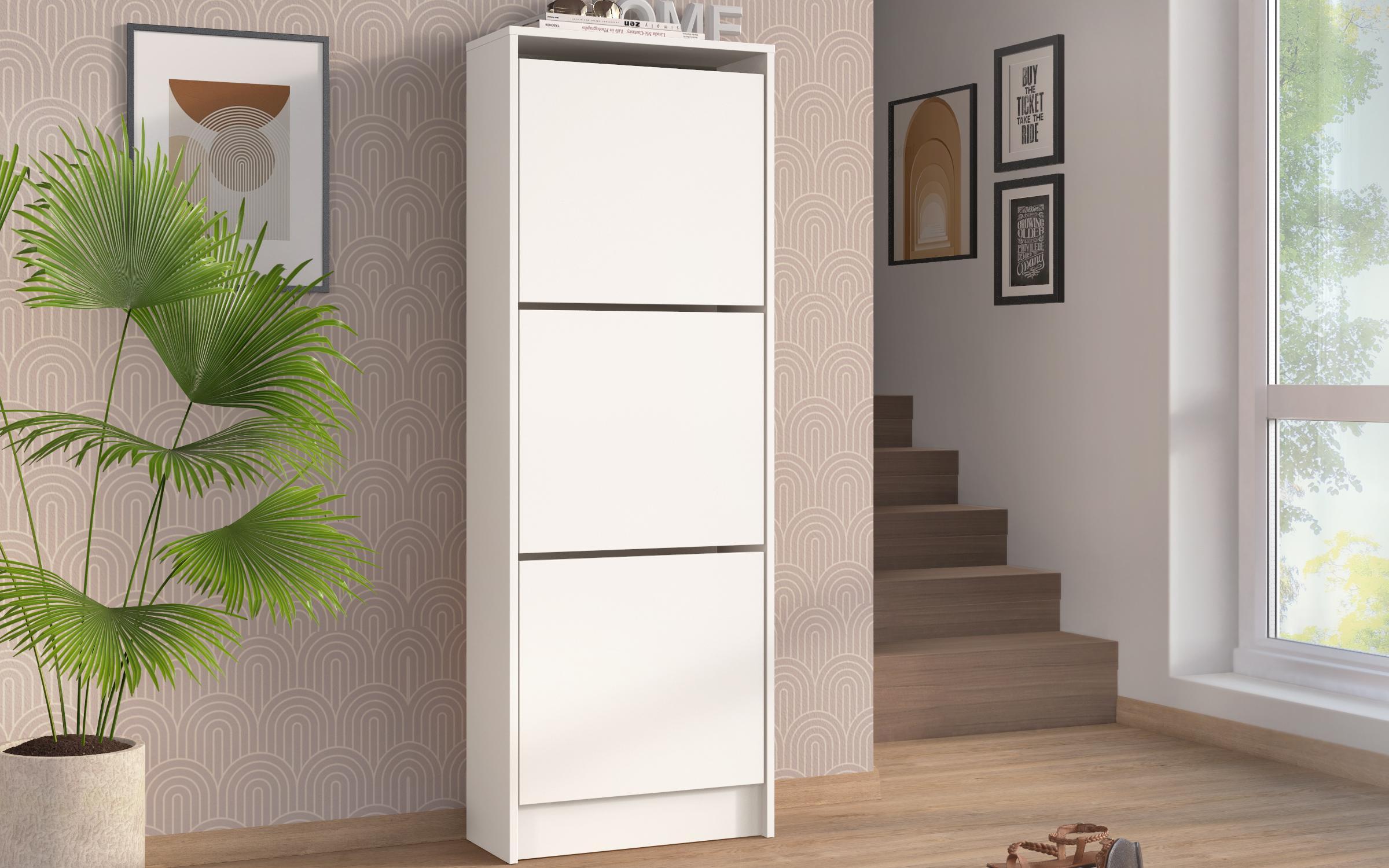 Set of 2 shoe cabinets Gama, white matt  1